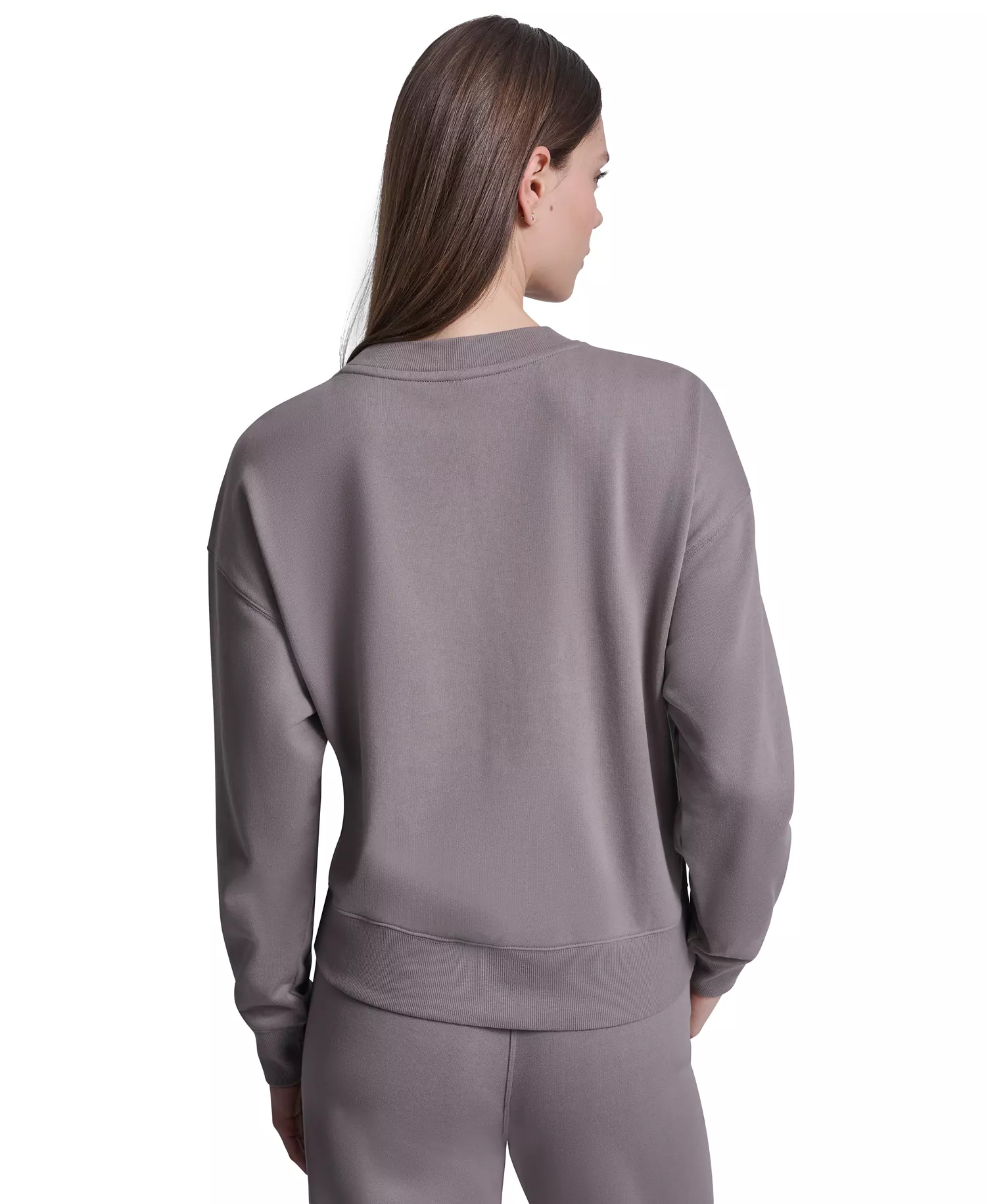 Women's Crew Neck Pull-On Sweatshirt - Mushroom - L