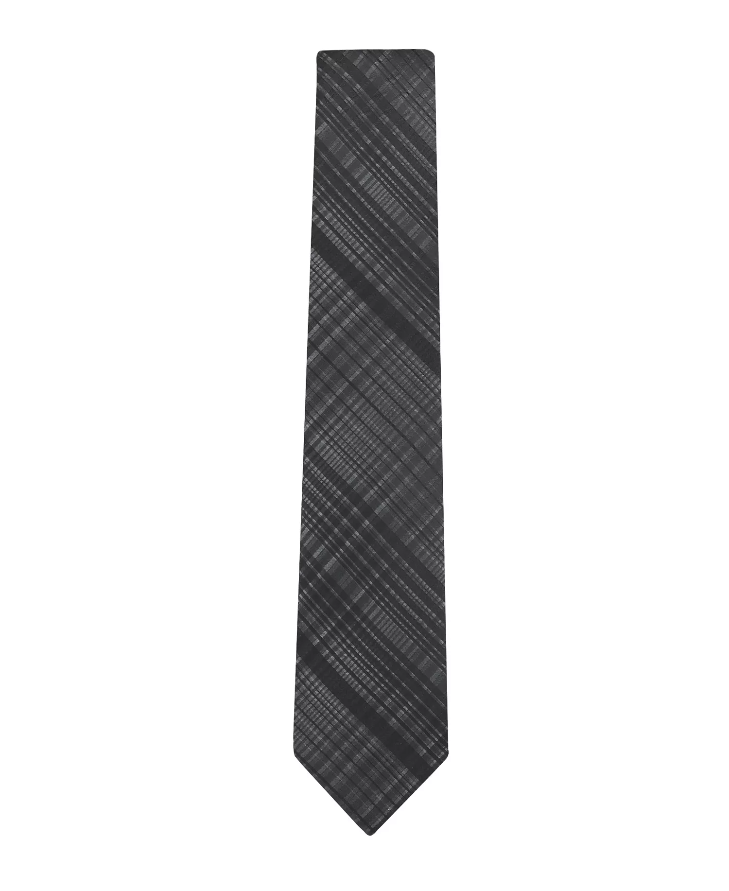 Men's Kalie Ombre Plaid Tie - Gray - ONE SIZE