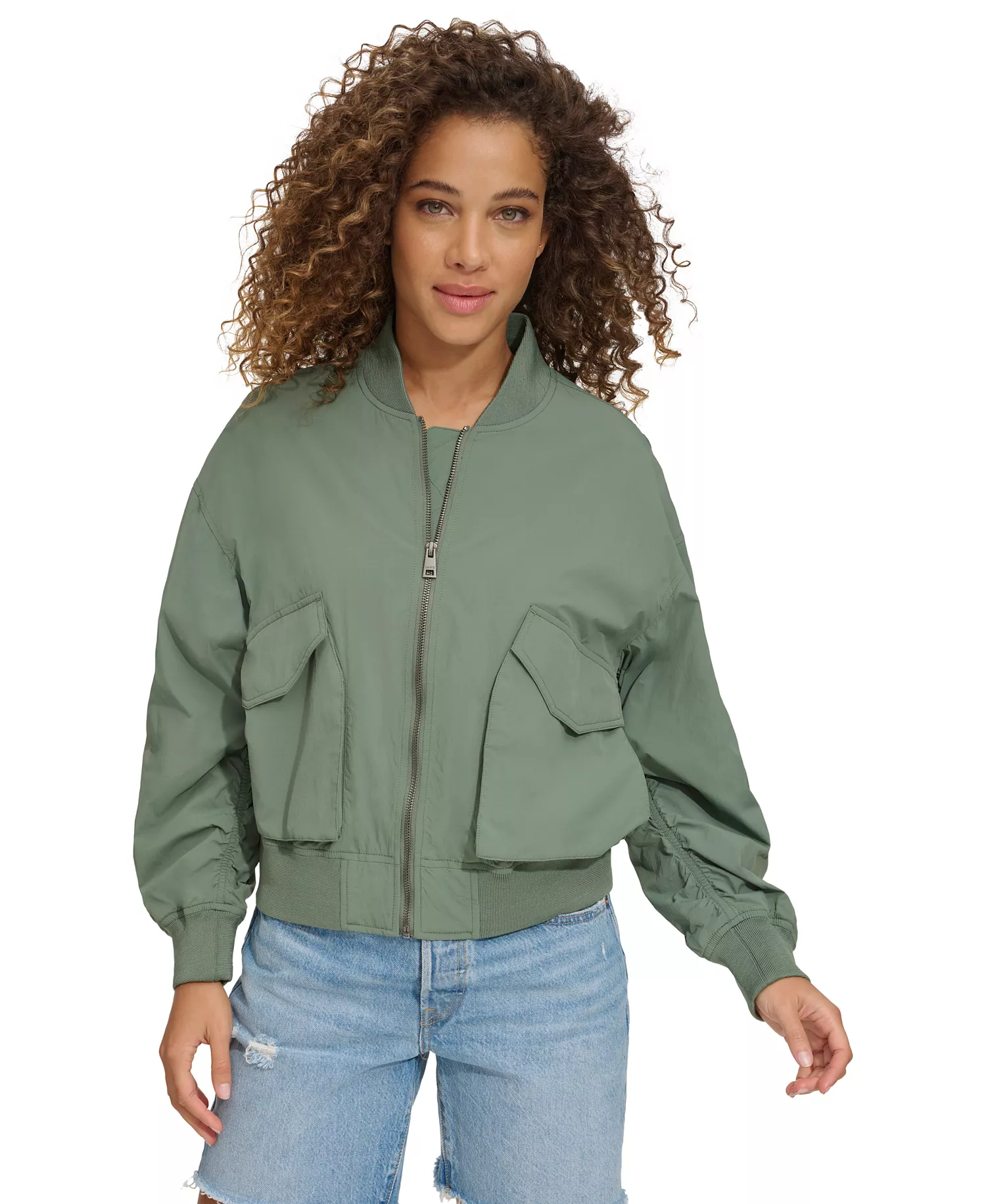 Women's Lightweight Techy Bomber Jacket - Dk Forest - L