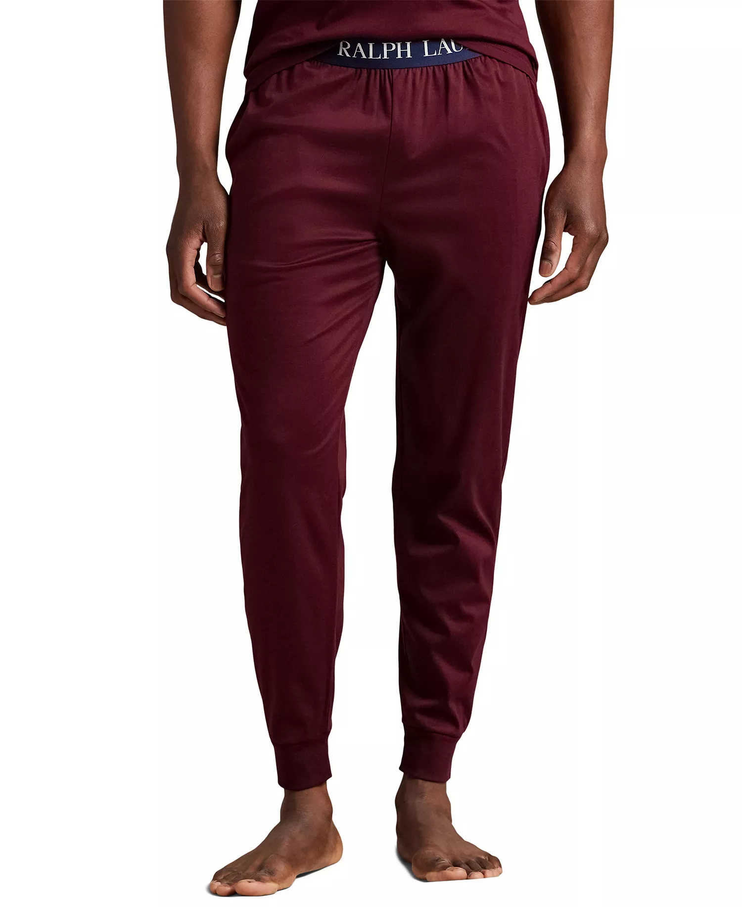 Men's Elastic Waist Pajama Jogger Pants - Classic Wine - L