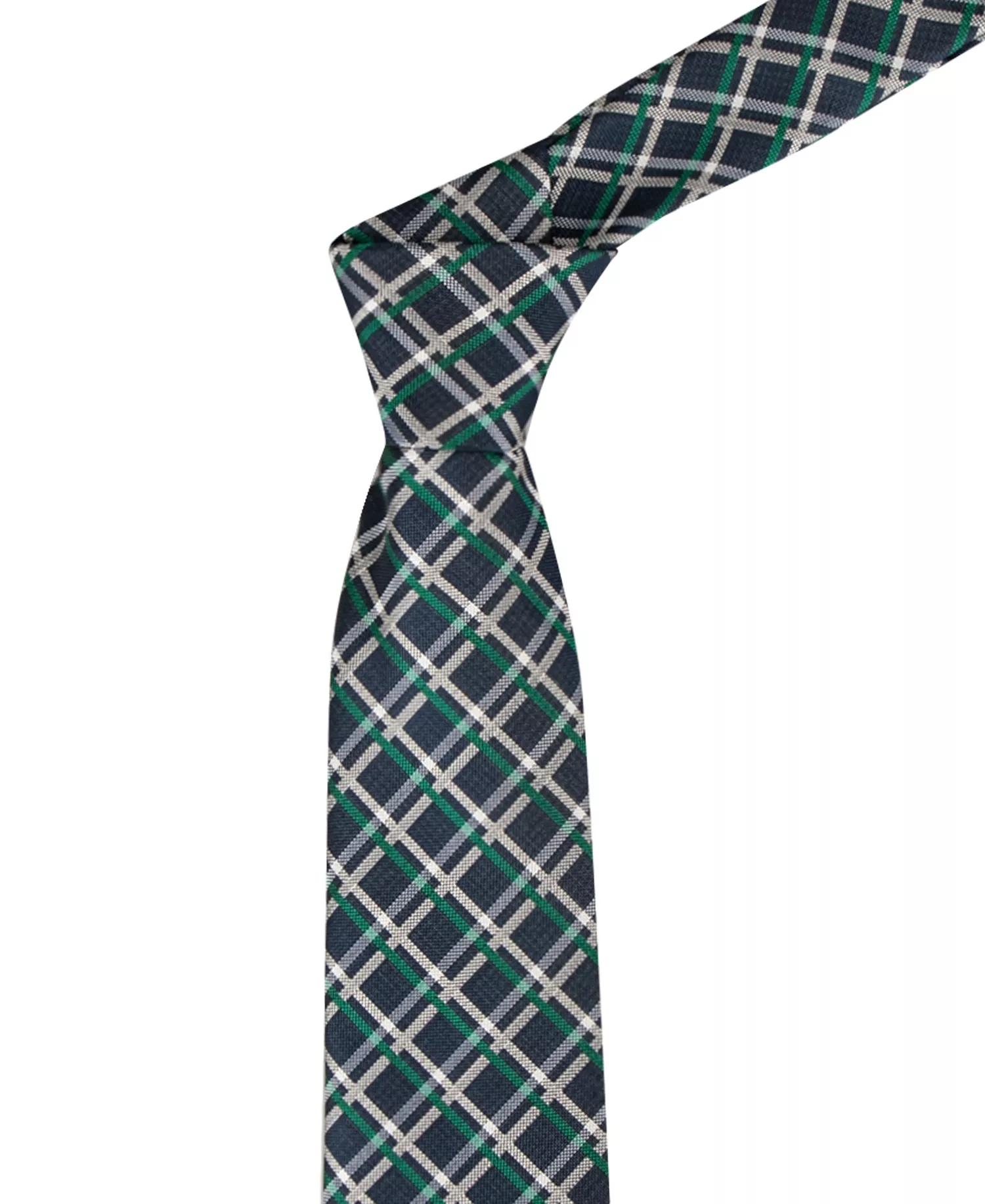 Men's Teddy Plaid Tie - Navy - ONE SIZE