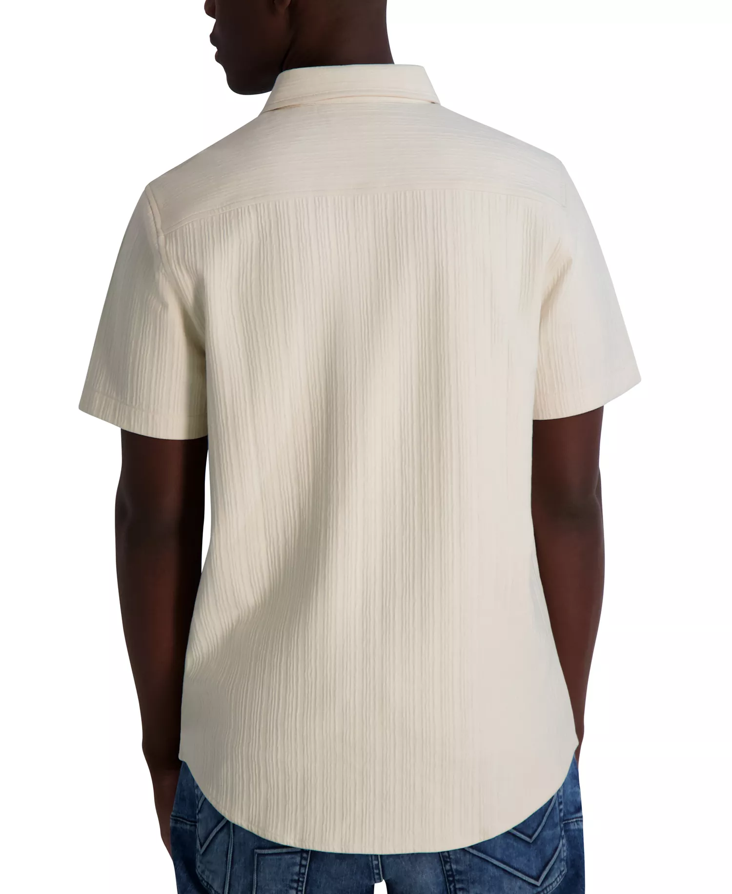 Men's Short Sleeve Button Front Shirt - Natural - S