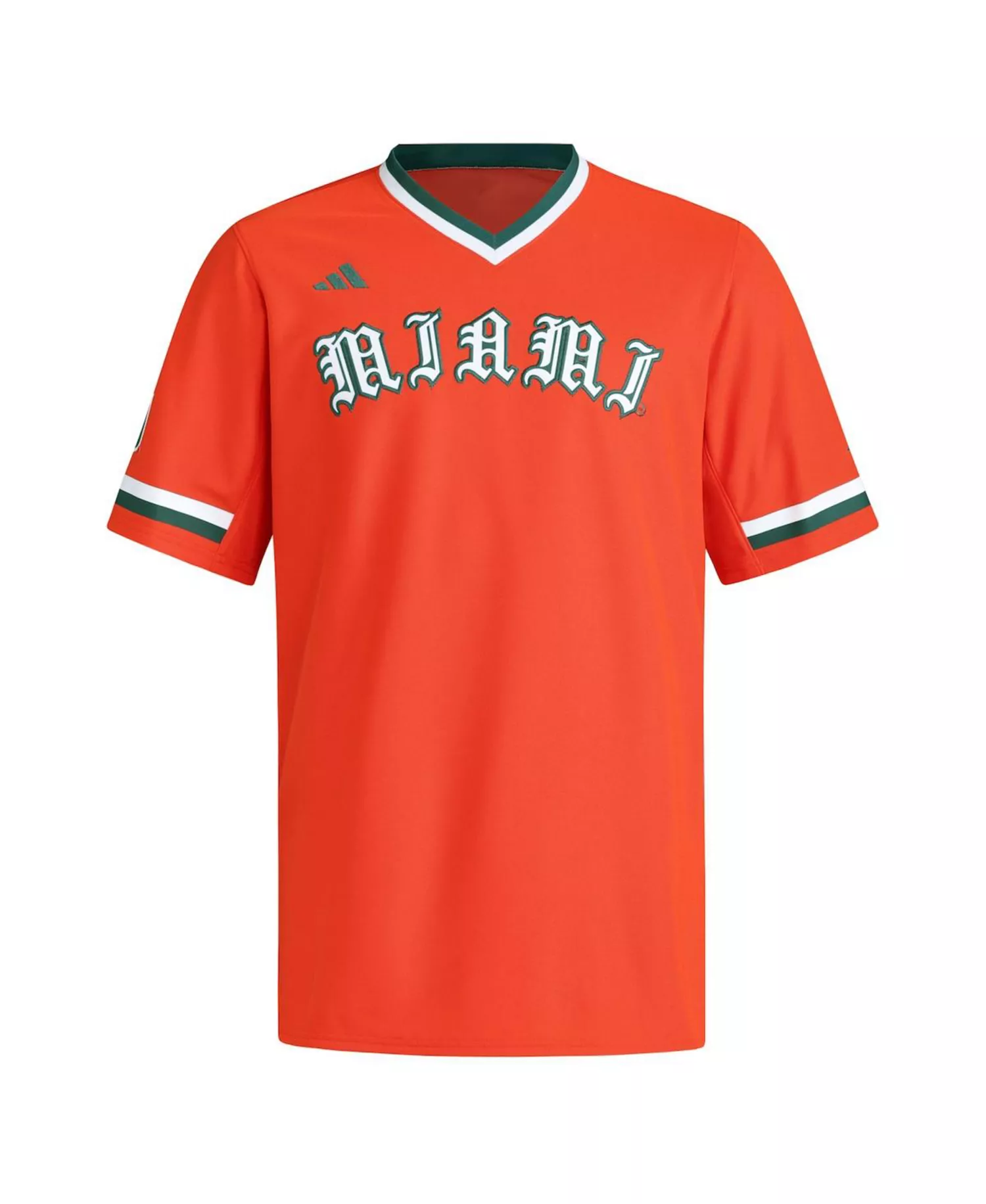 Men's Orange Miami Hurricanes V-Neck Baseball Jersey - Orange - M