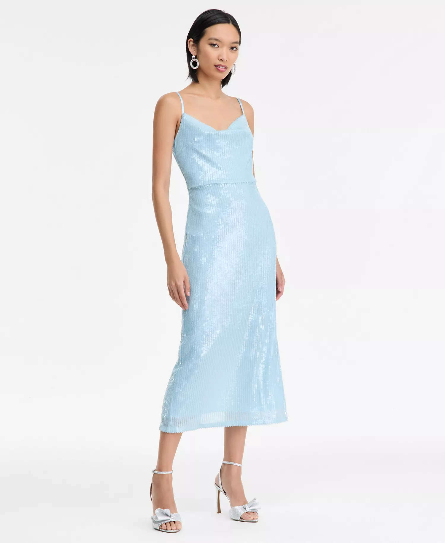 Women's Sleeveless Sequin Dress, Macy's Exclusive - Blue - L