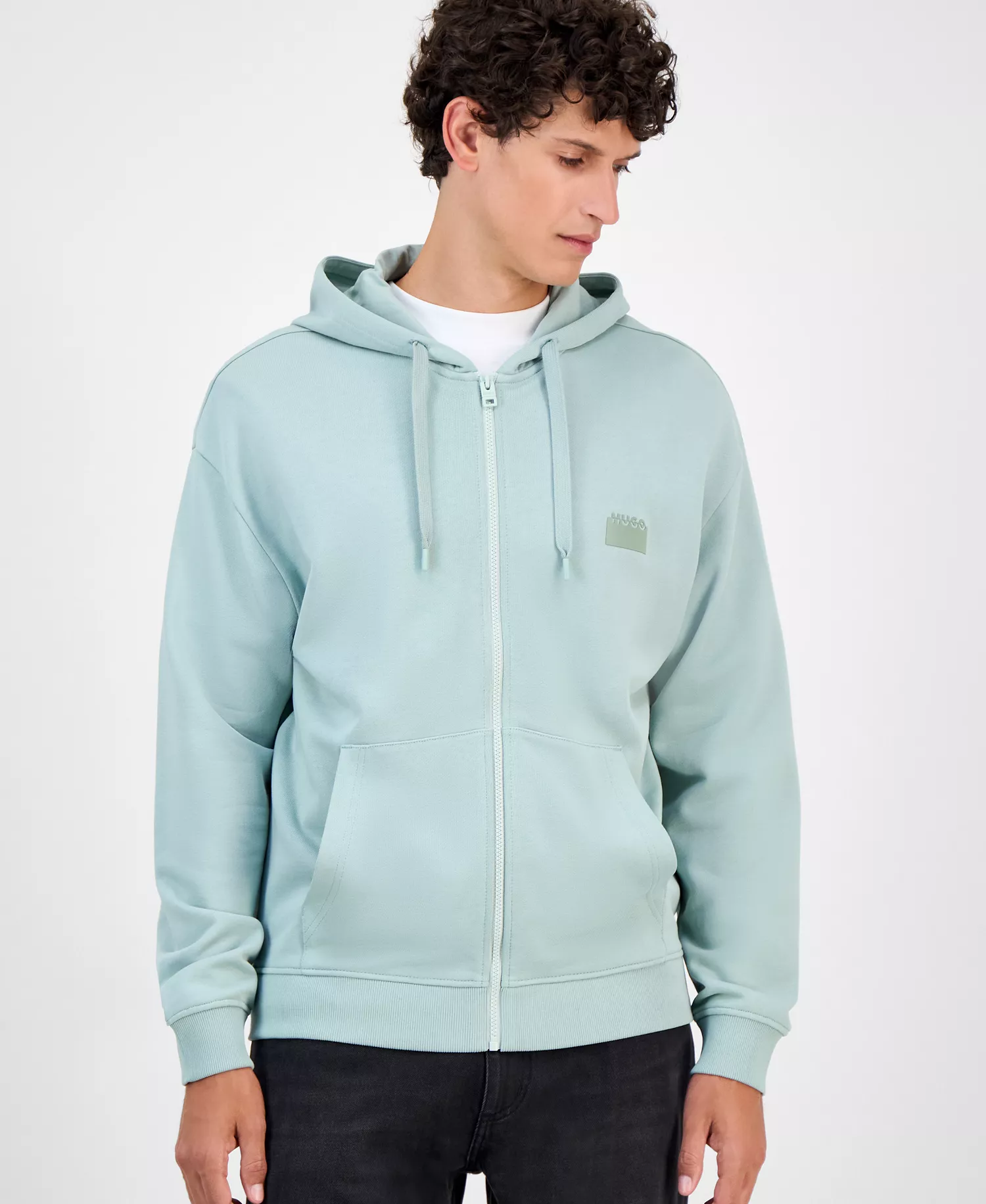 Men's Delastomer Full Zip Hoodie - Light/Pastel Green - 2XL