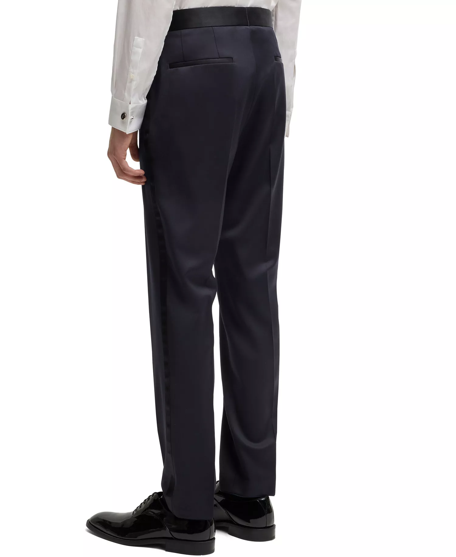 Men's Slim-Fit Tuxedo Trousers - Dark Blue - 30R