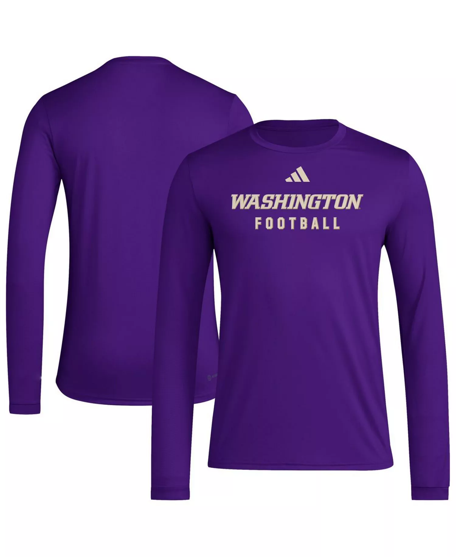 Men's Purple Washington Huskies Locker Practice Football Pre-Game Long Sleeve T-Shirt - Purple - 2XL
