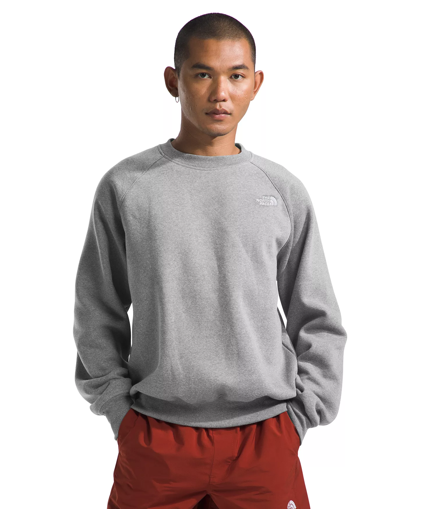 Men's Evolution Crewneck Sweatshirt  - Medium Grey Heather, White - 2XL