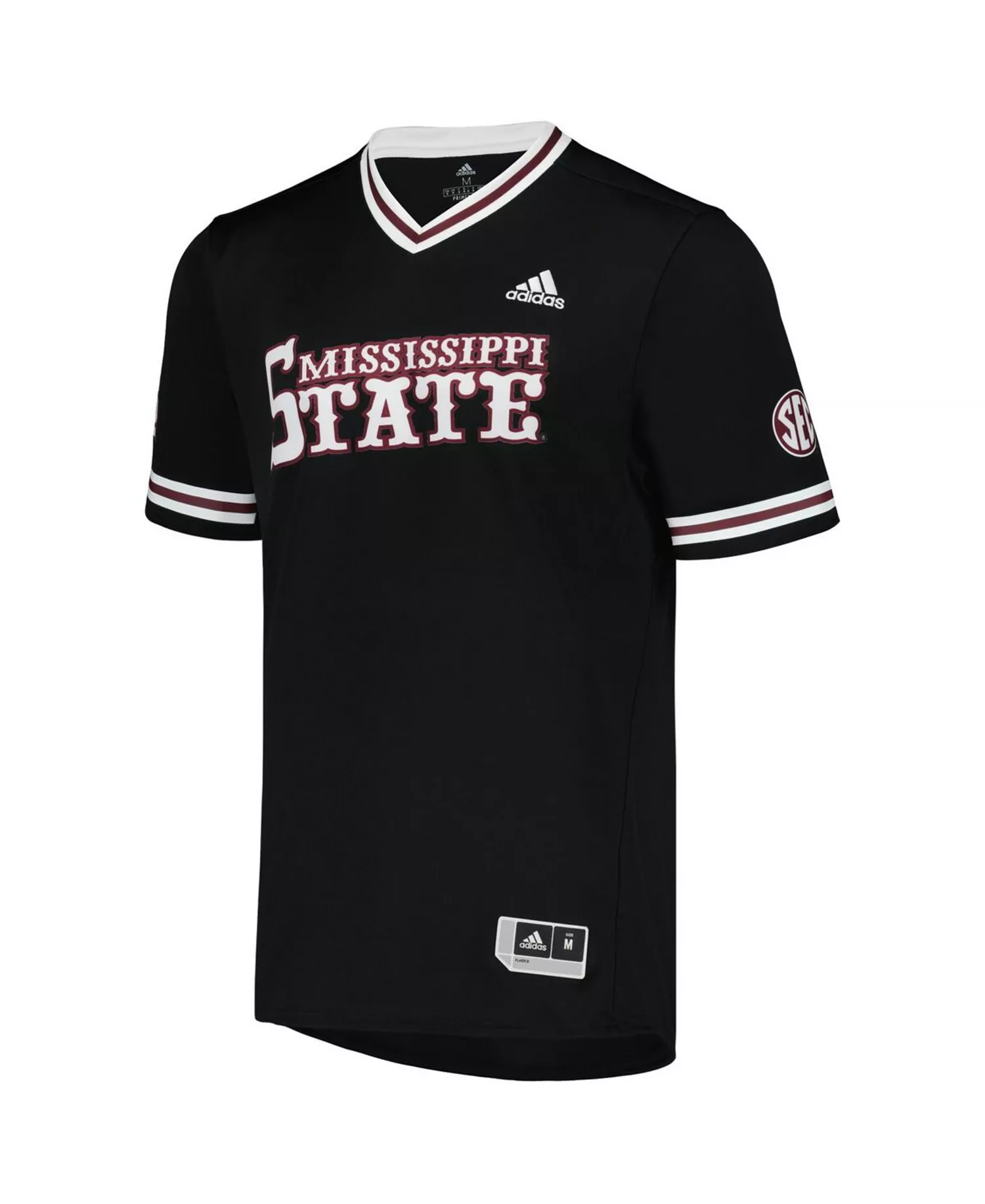 Men's Black Mississippi State Bulldogs Replica V-Neck Baseball Jersey - Black - L