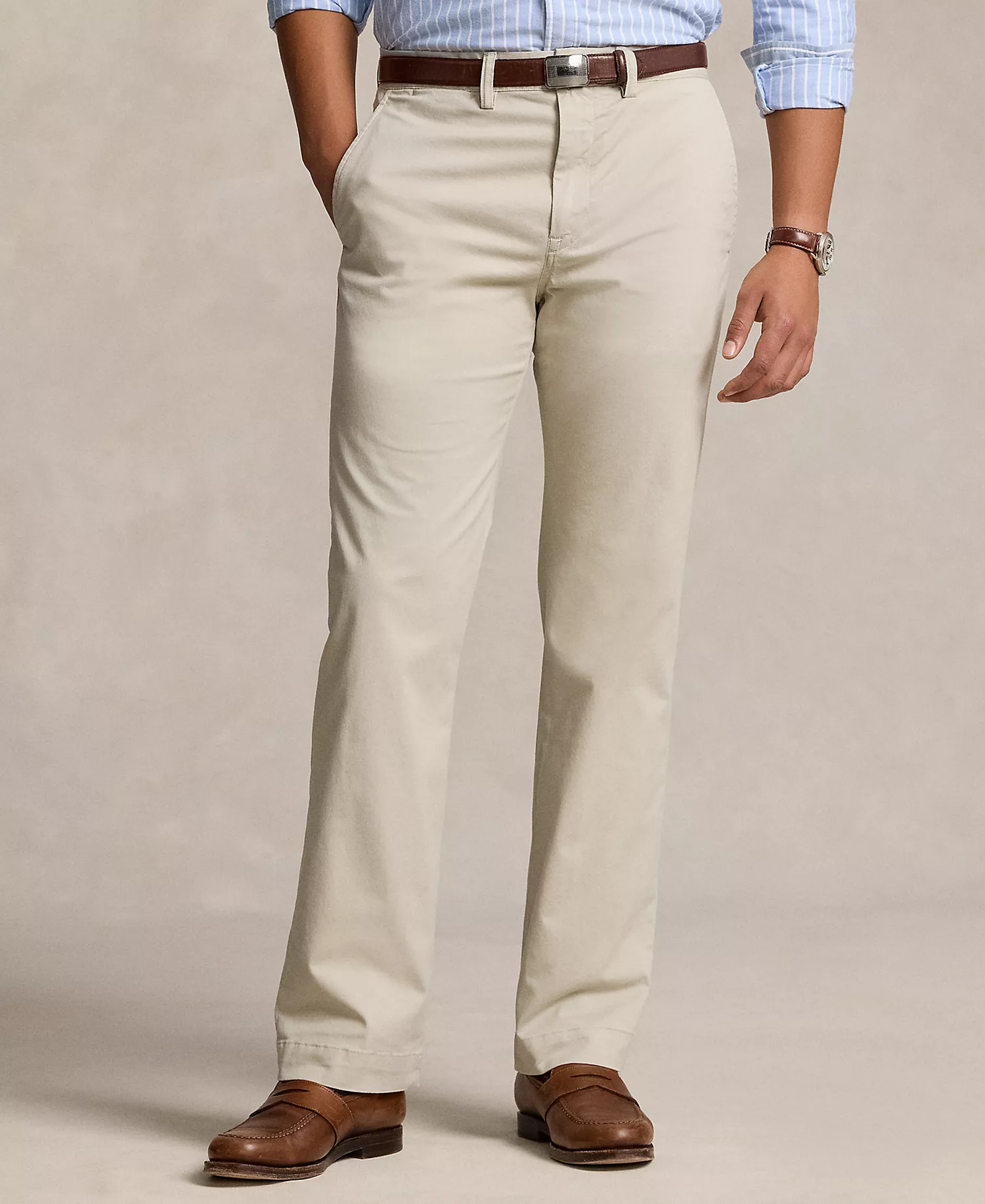 Men's Stretch Classic-Fit Chino Pants - Classic Stone - 30 - 30
