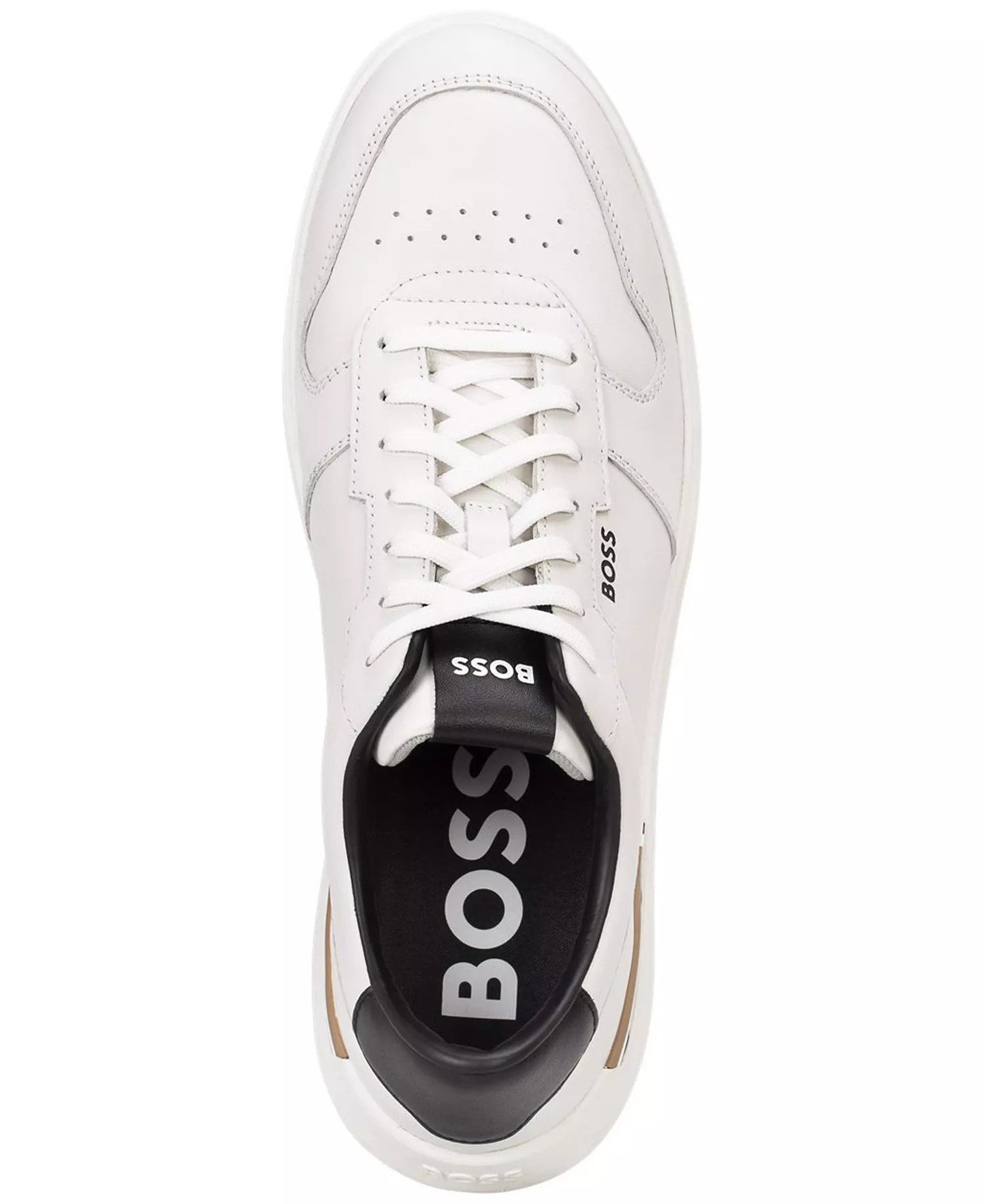 Men's Clint Leather Tennis-Style Sneakers - Open White - 12M