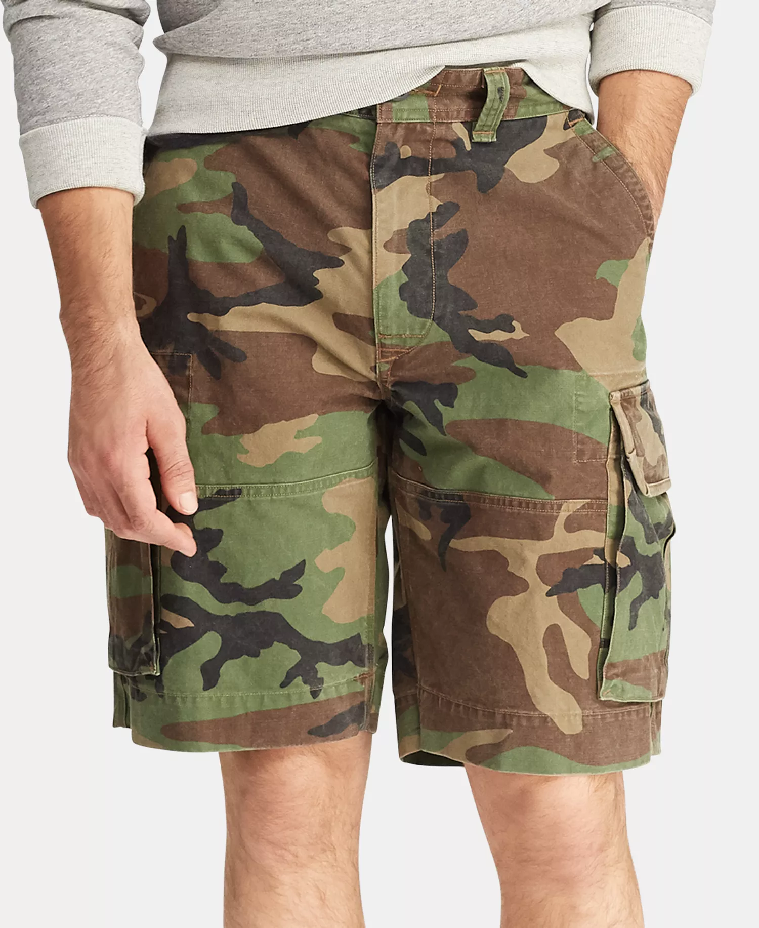 Men's Big & Tall Relaxed Fit 10" Camouflage Cotton Cargo Shorts - Surplus Camo - 38T