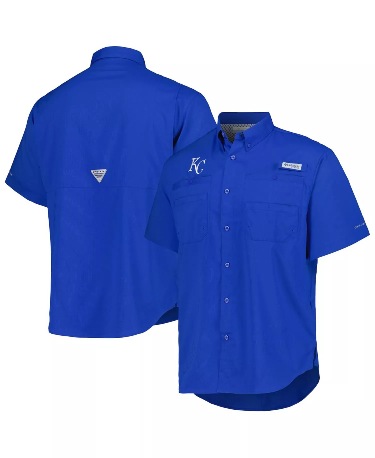 Men's Royal Kansas City Royals Tamiami Omni-Shade Button-Down Shirt - Royal - 2XL