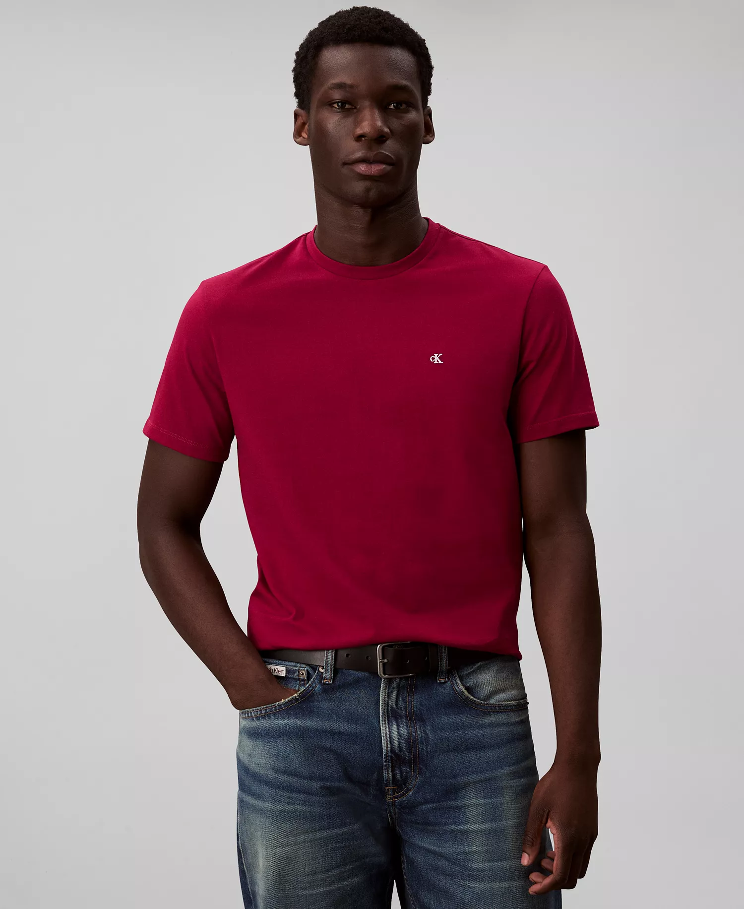 Men's Solid Crewneck T-Shirt - Beet Red - 2XL