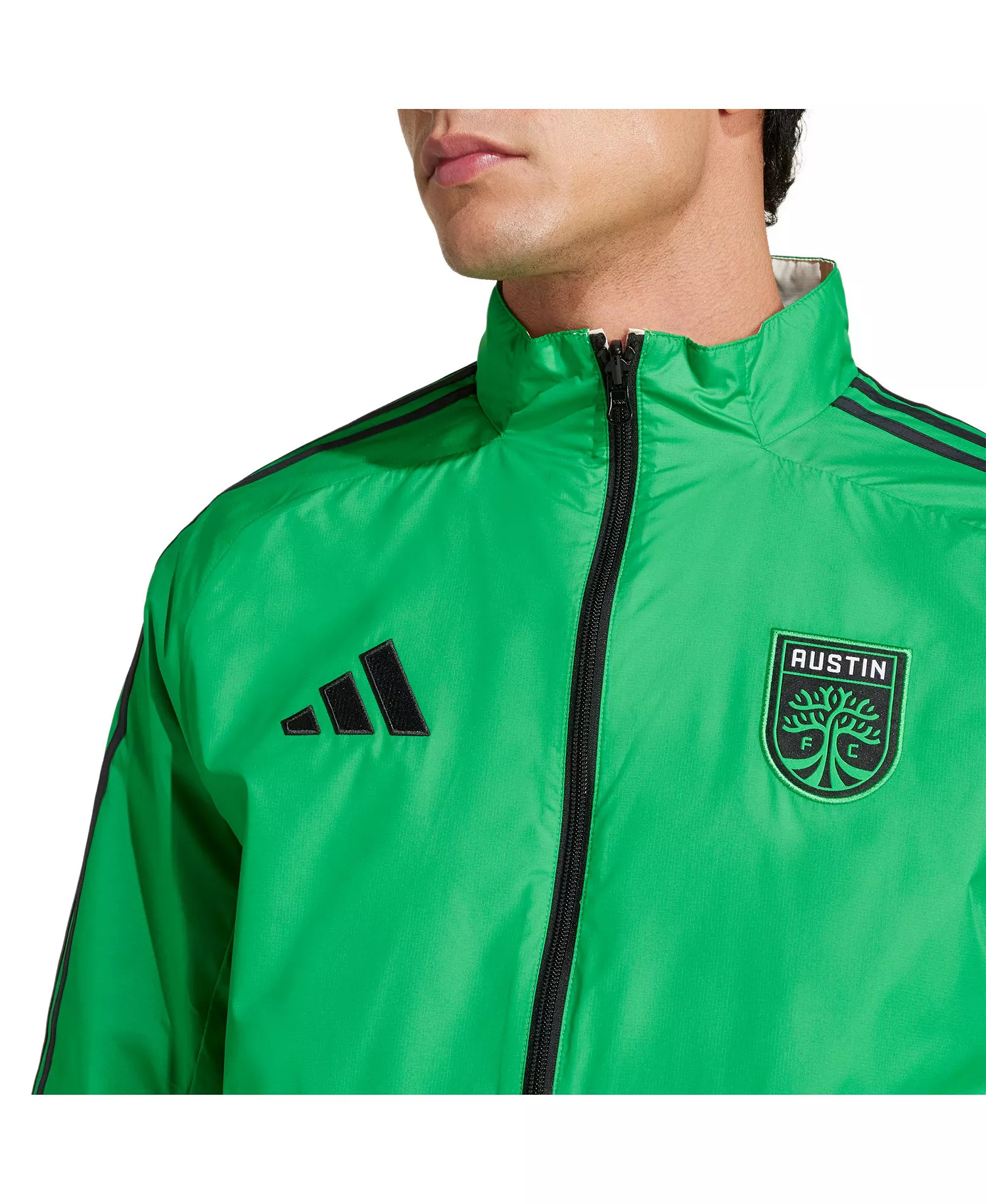 Men's Green/White Austin FC 2025 Anthem Reversible Full-Zip Jacket - Green, White - 2XL