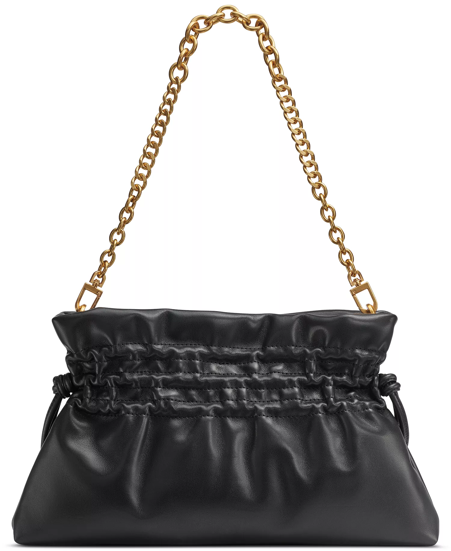 Southold Leather Clutch with Chain Strap - Black/gold - NO SIZE