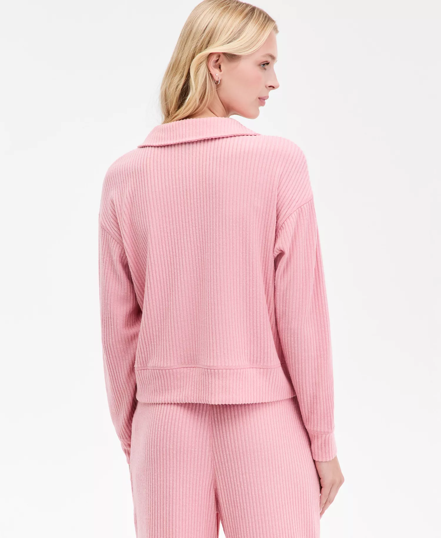 Nautica Women's High-Rise Wide-Leg Knit Pants - Bridal Rose - L