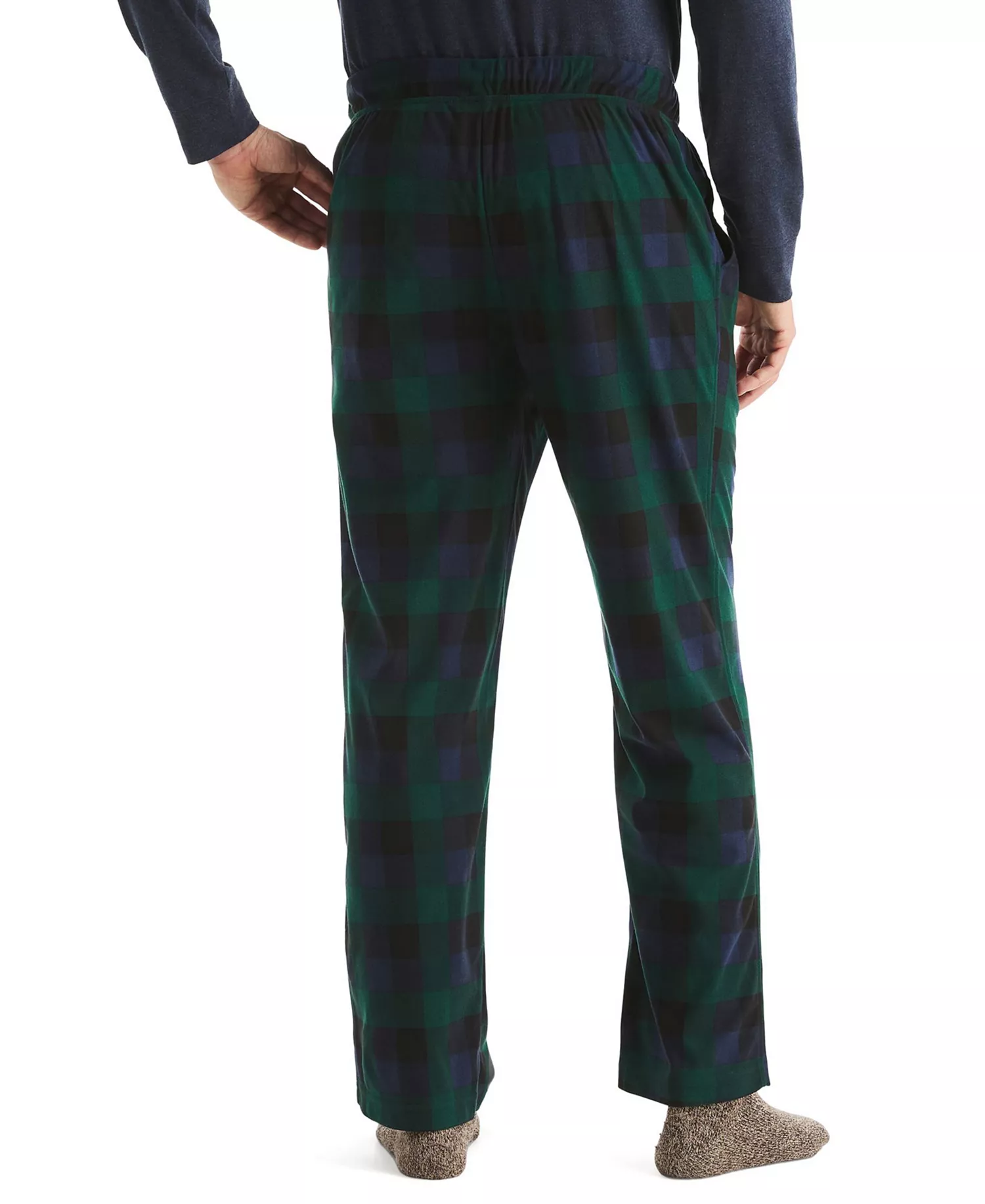 Men's Fleece Plaid Pajama Pants - Emraldyard - L