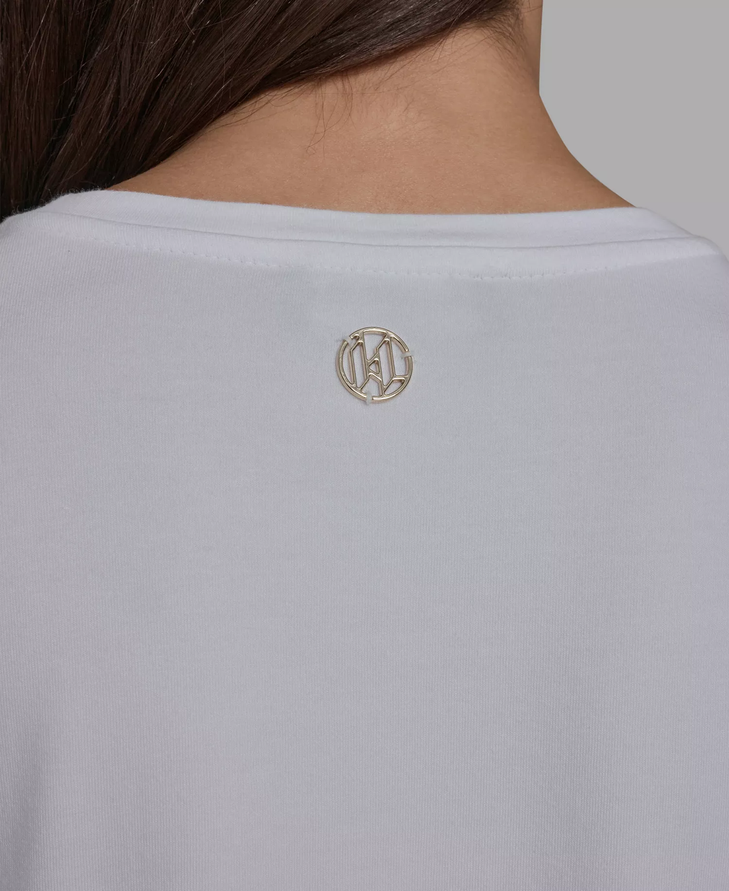 Women's Crew Neck Short-Sleeve Floral Crochet-Trim Top - Black - L