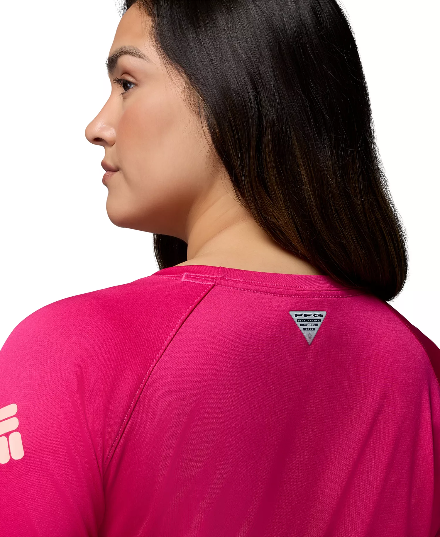 Plus Size PFG Tidal Tee II Omni-Shade T-Shirt  - Guava Pink, Tiki Pink Logo - 1X