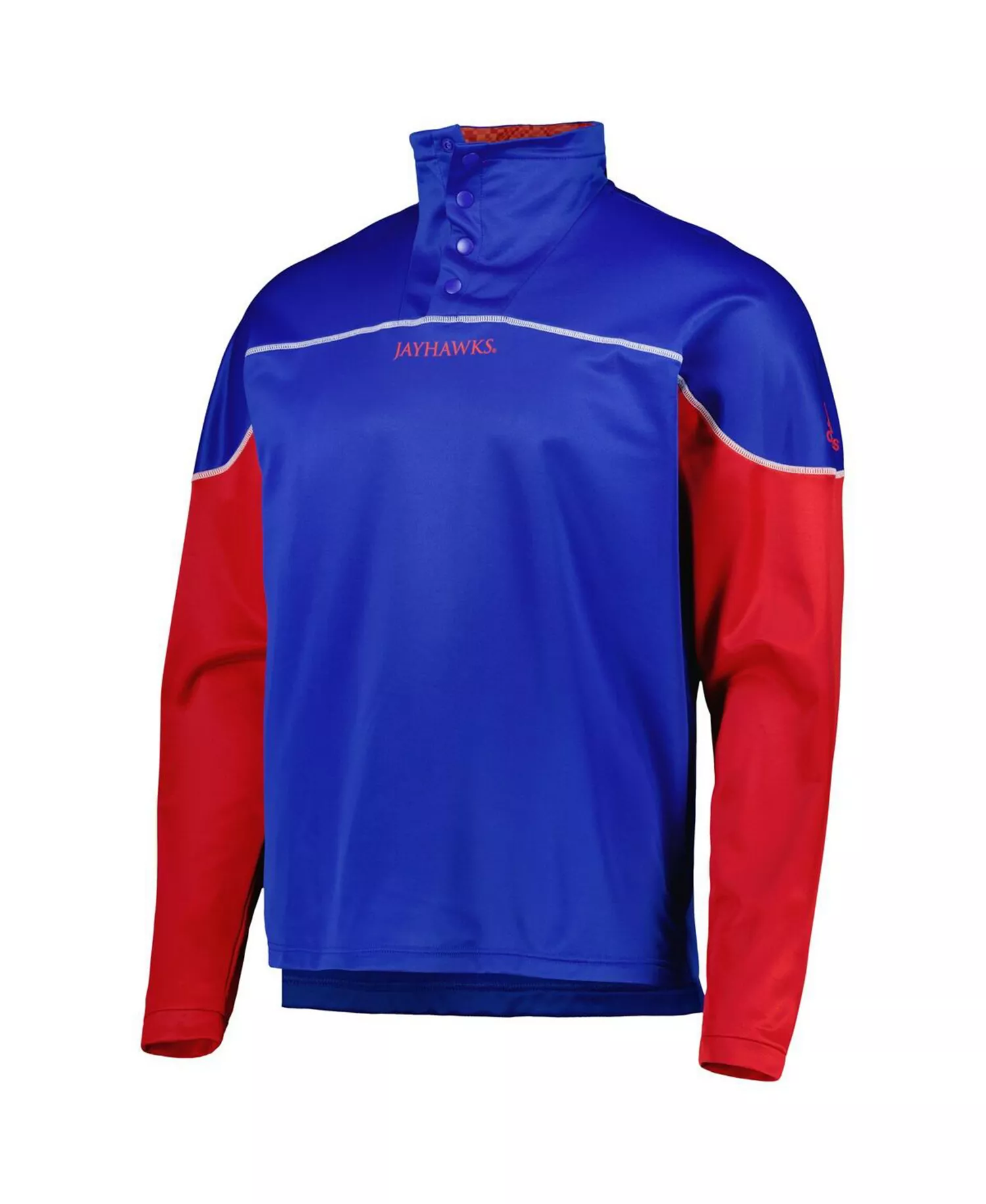 Men's Royal Kansas Jayhawks AEROREADY Knit Quarter-Snap Jacket - Royal - 2XL
