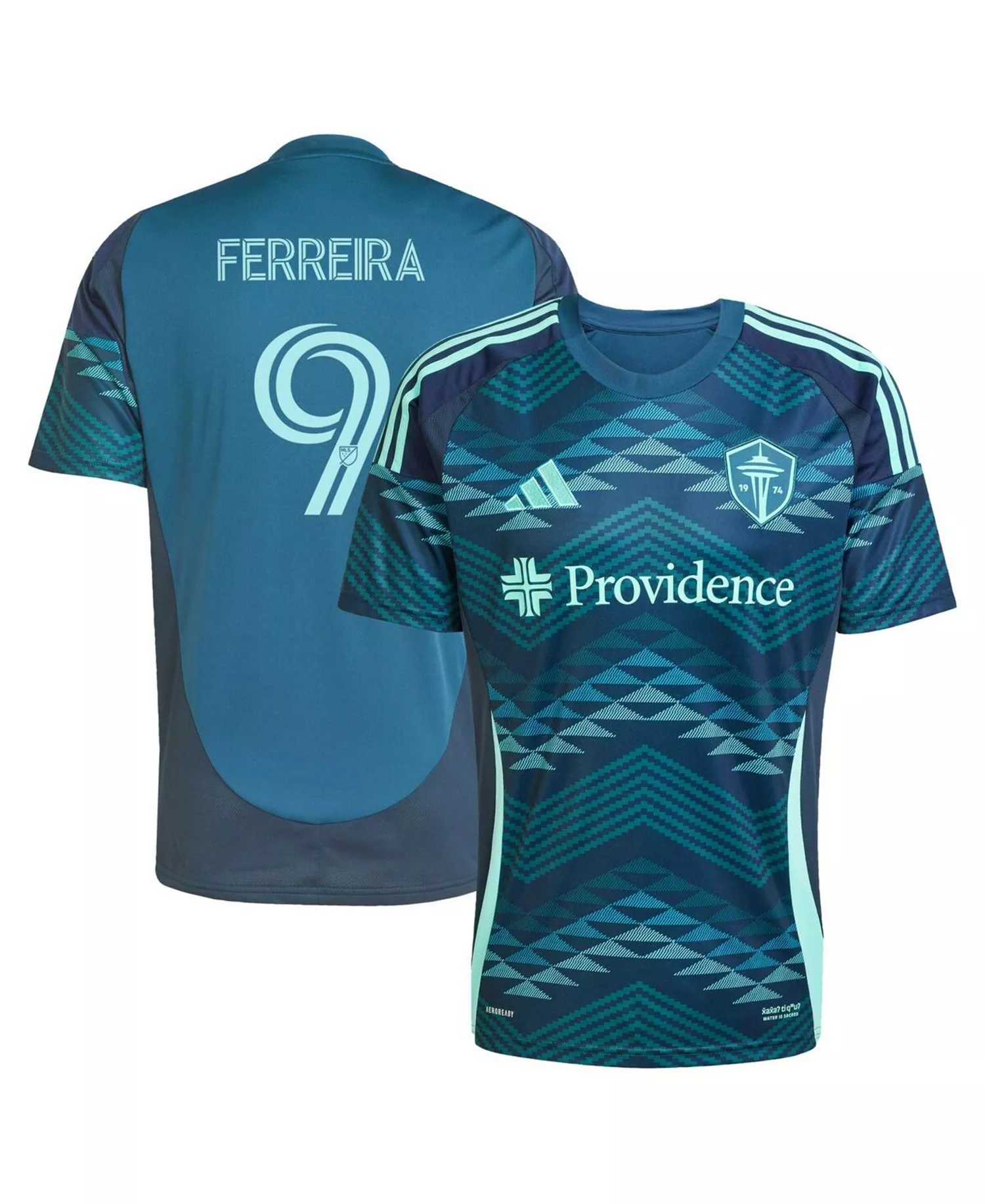 Men's Jesus Ferreira Blue Seattle Sounders FC 2025 The Salish Sea Kit Replica Player Jersey - Blue - 2XL