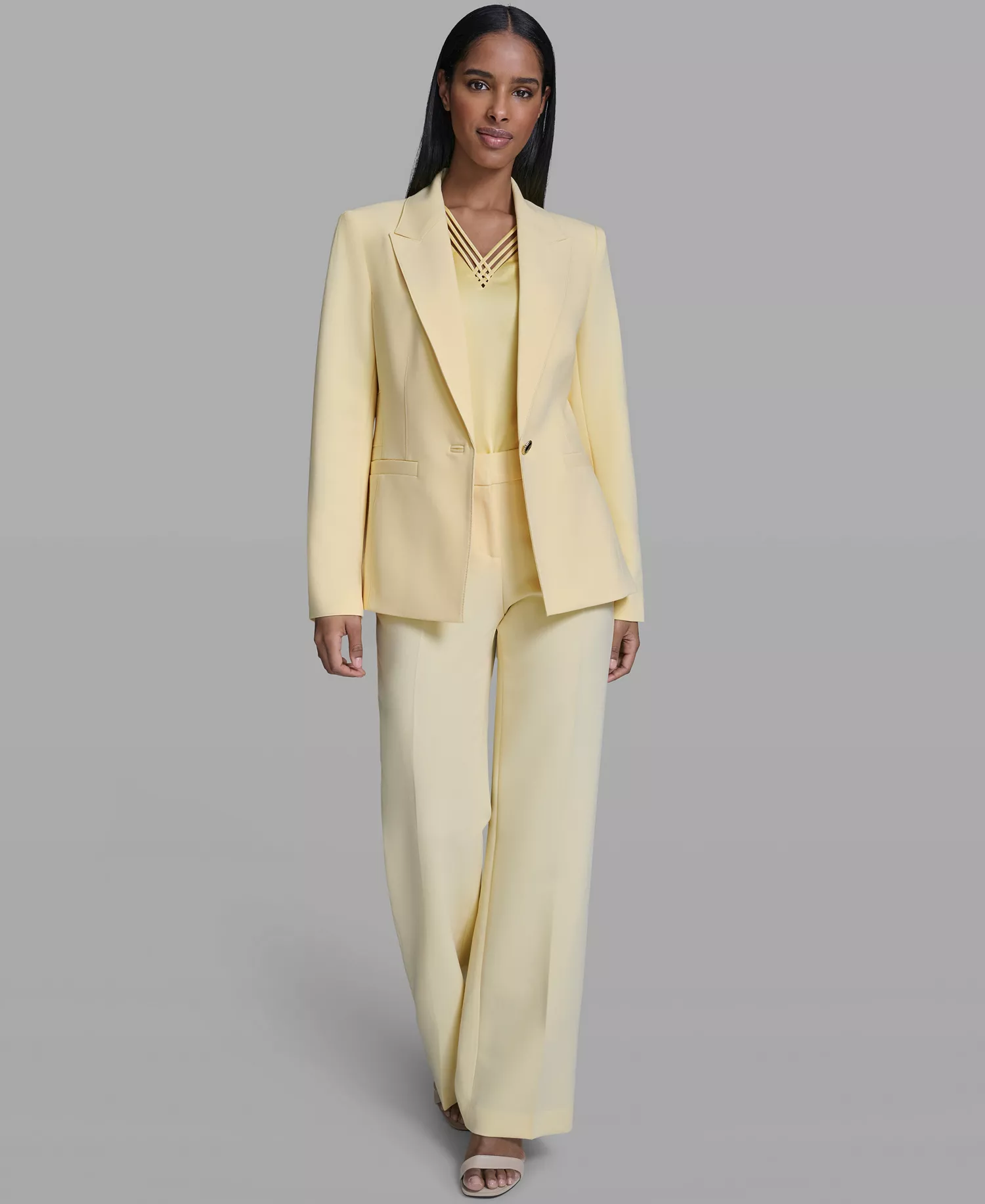 Women's Notch Lapel Jacket - Panna Cotta - 0