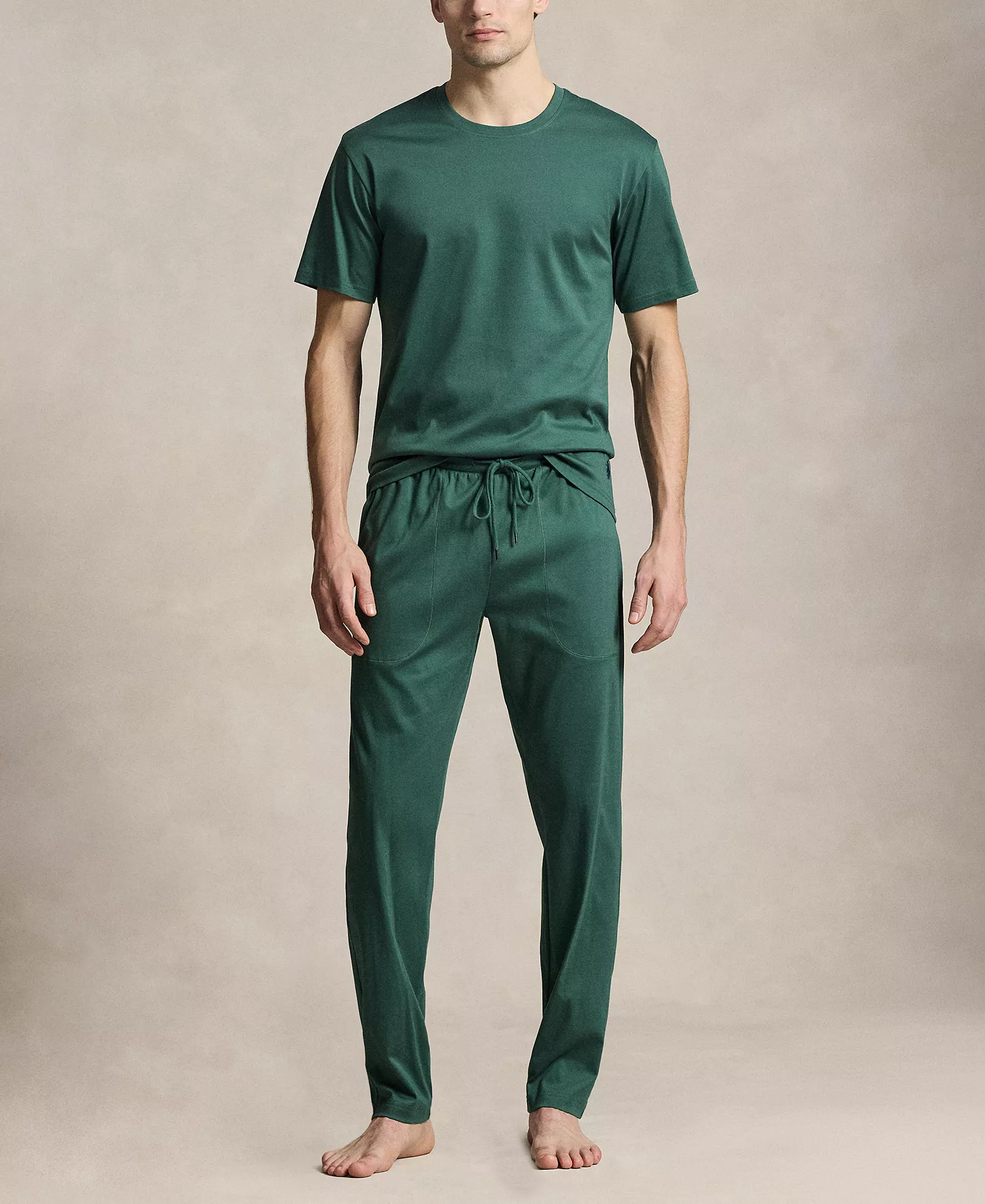 Men's Regular-Fit Pajama T-Shirt - Washed Forest/Cruise Navy Polo Player - L