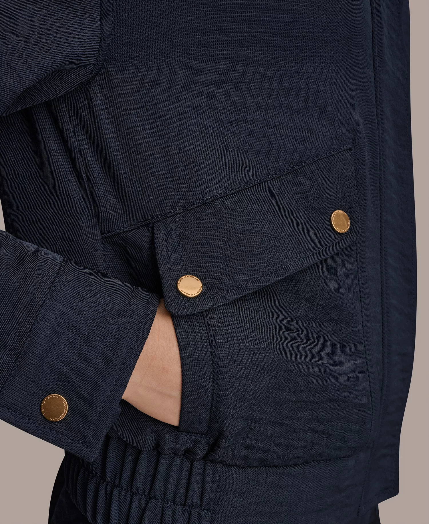 Women's Zip-Up Jacket, Cowl Neck Top and Pleated Straight Pants - Nightfall - L