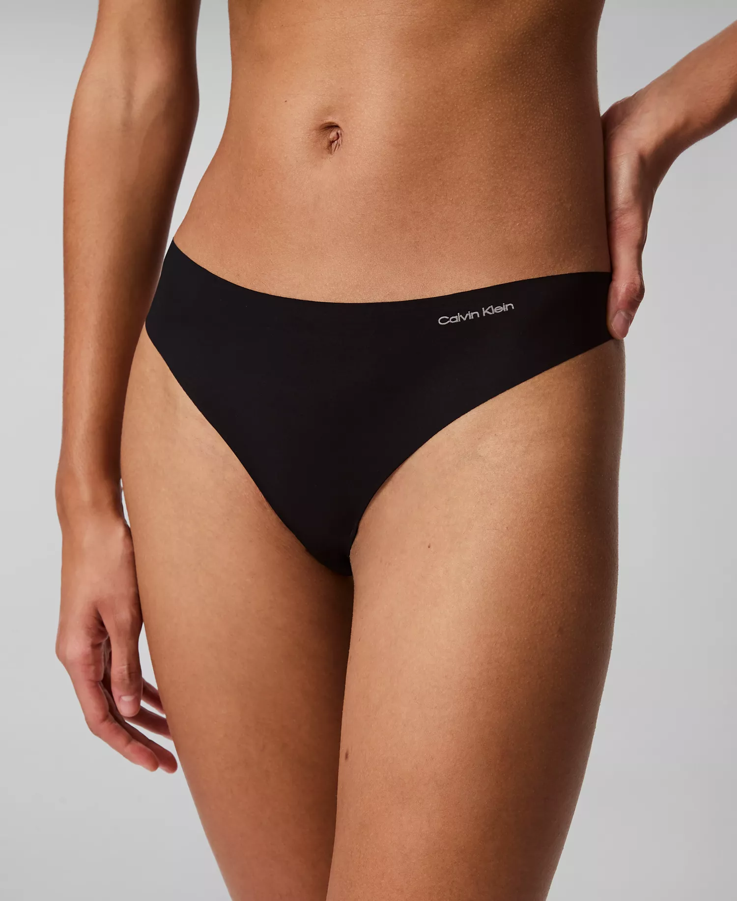 Women's Invisibles Microfiber Stretch Thong Underwear-D3428 - Black - L