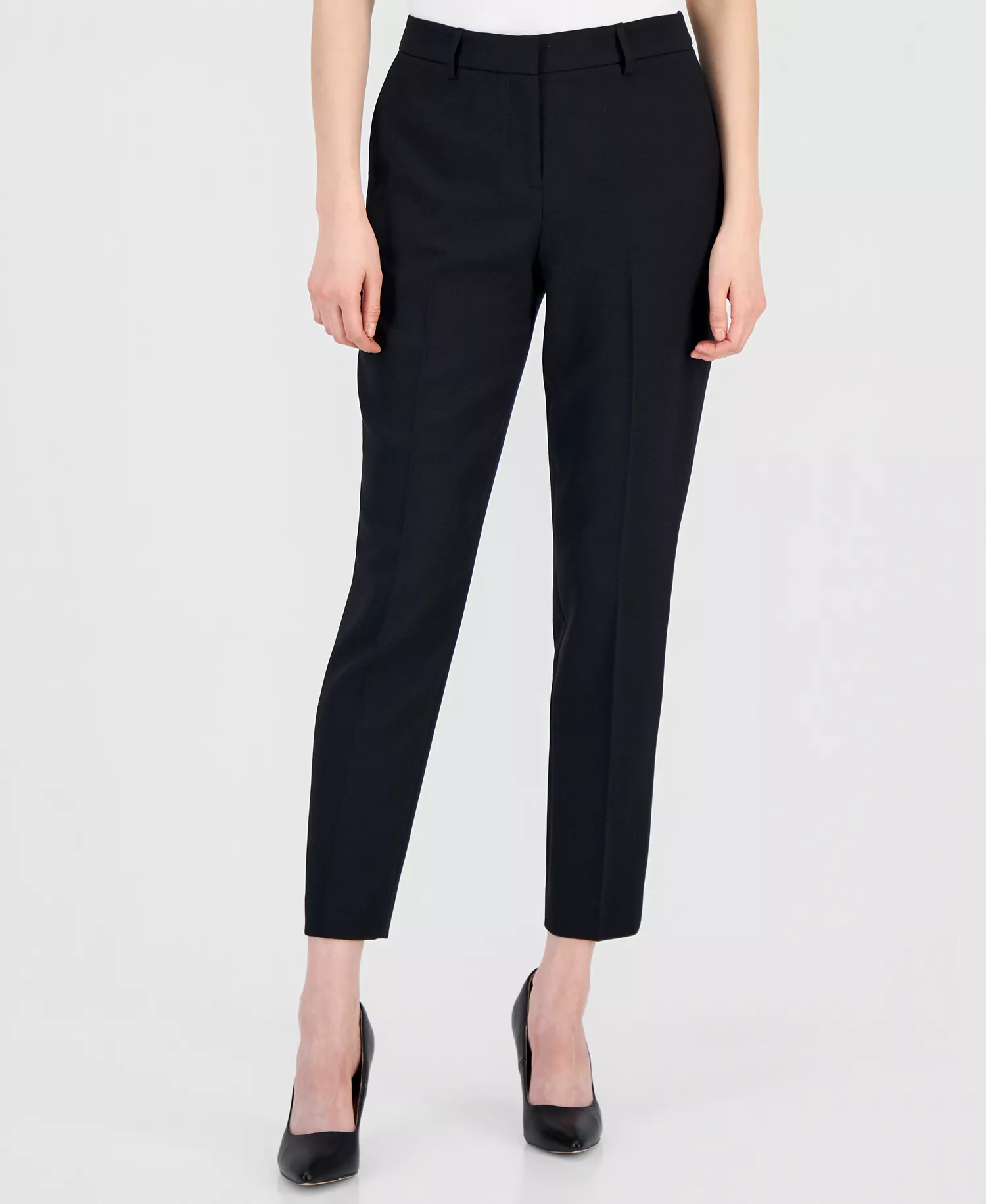 Belted Wrap Pant Suit Set - Black - 10