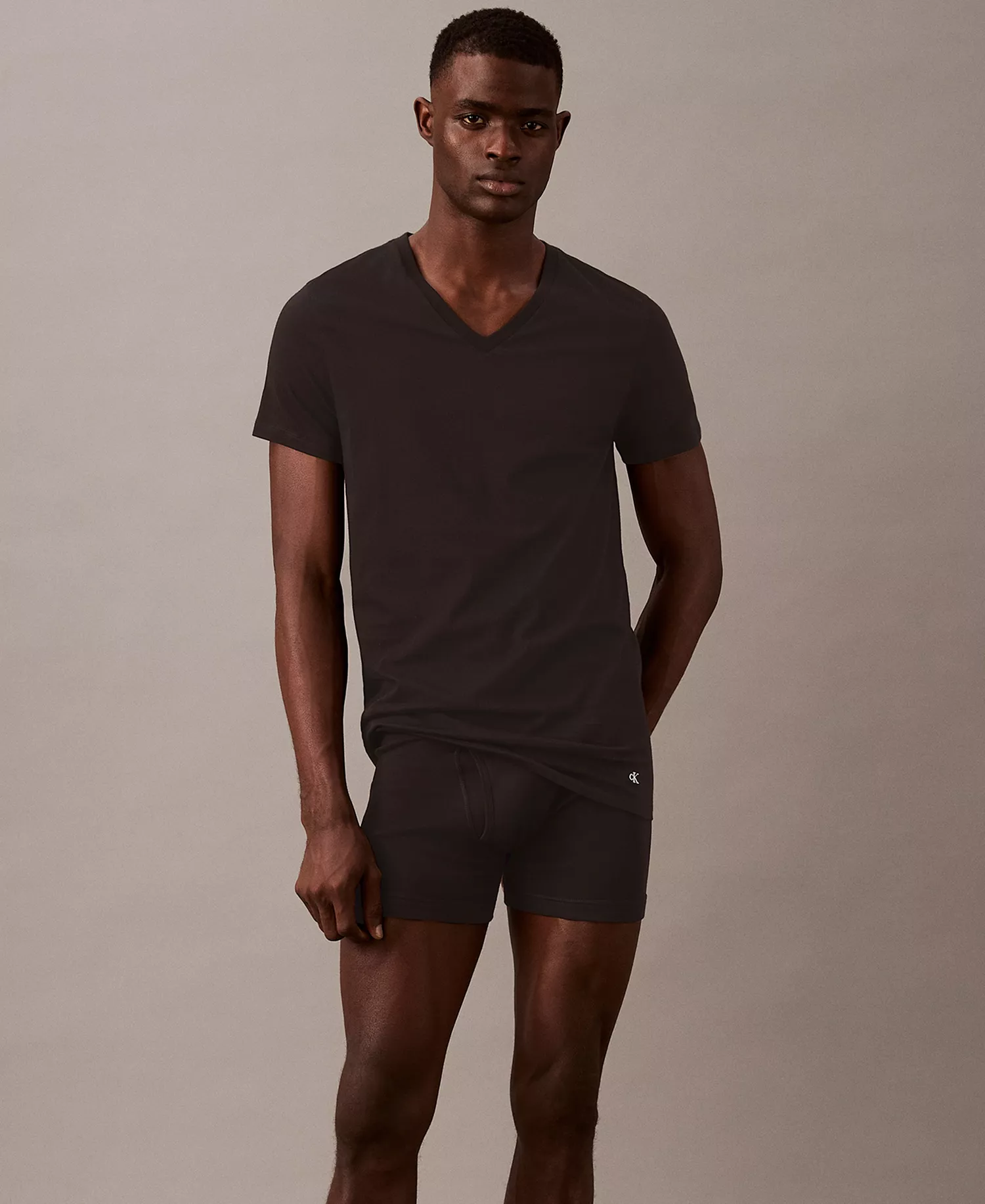 Men's 5-Pack Cotton Classics V-Neck T-Shirts - Black - L