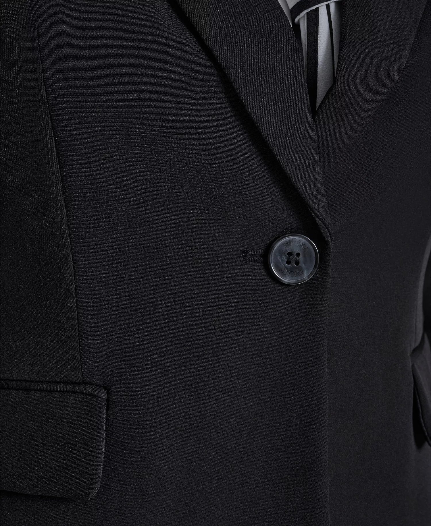 Petite Notch Collar 1-Button Jacket - Jet Black - 10P