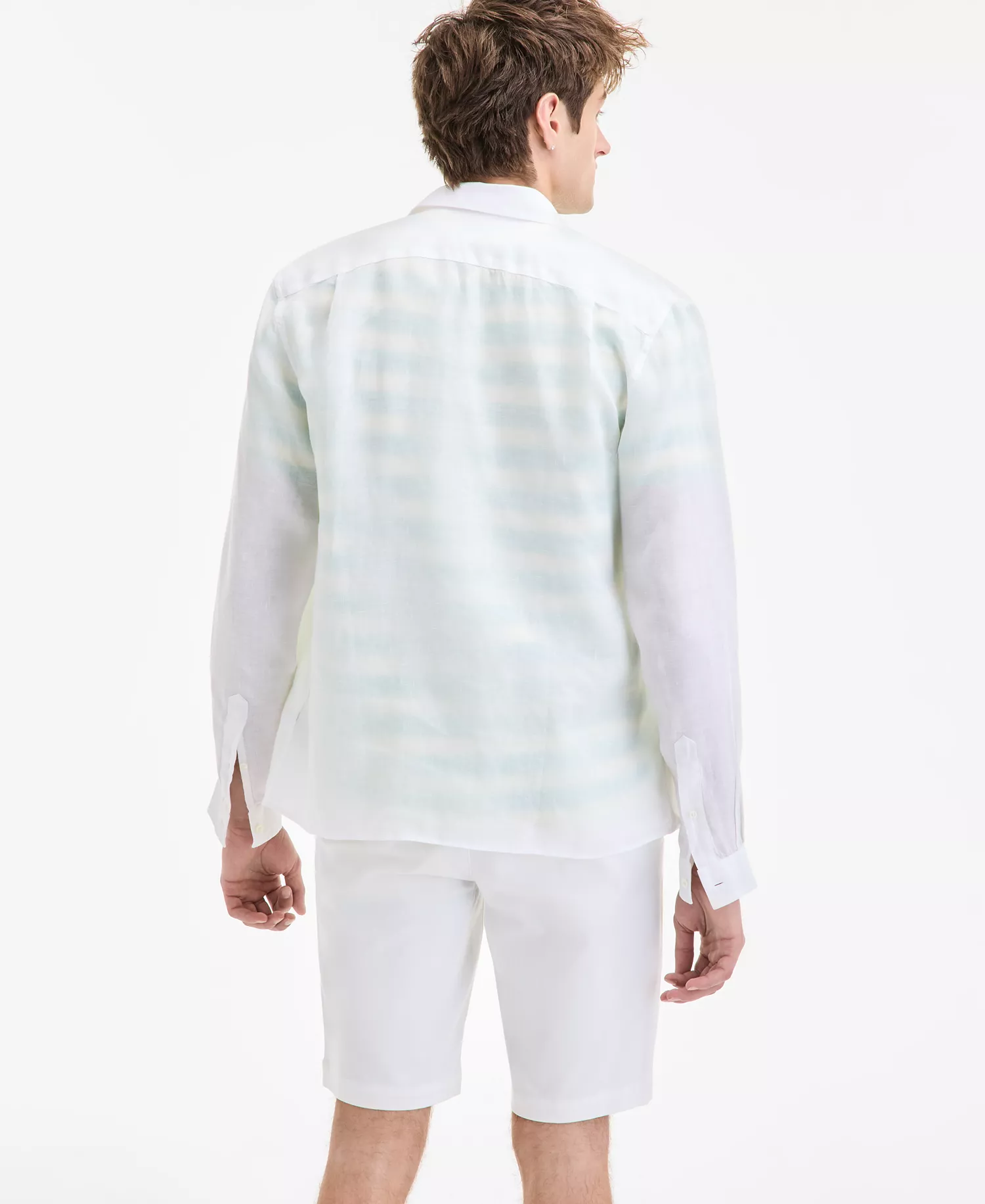 Men's Regular-Fit Linen Shirt - 001 - White - 2XL