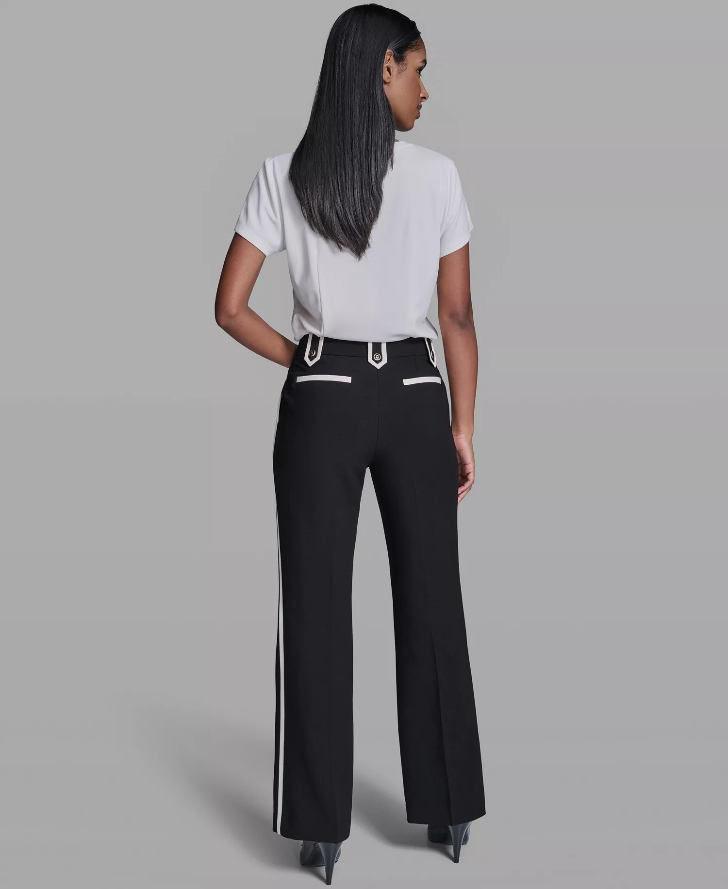 Women's Flare Pants - Black/Bisque - 0