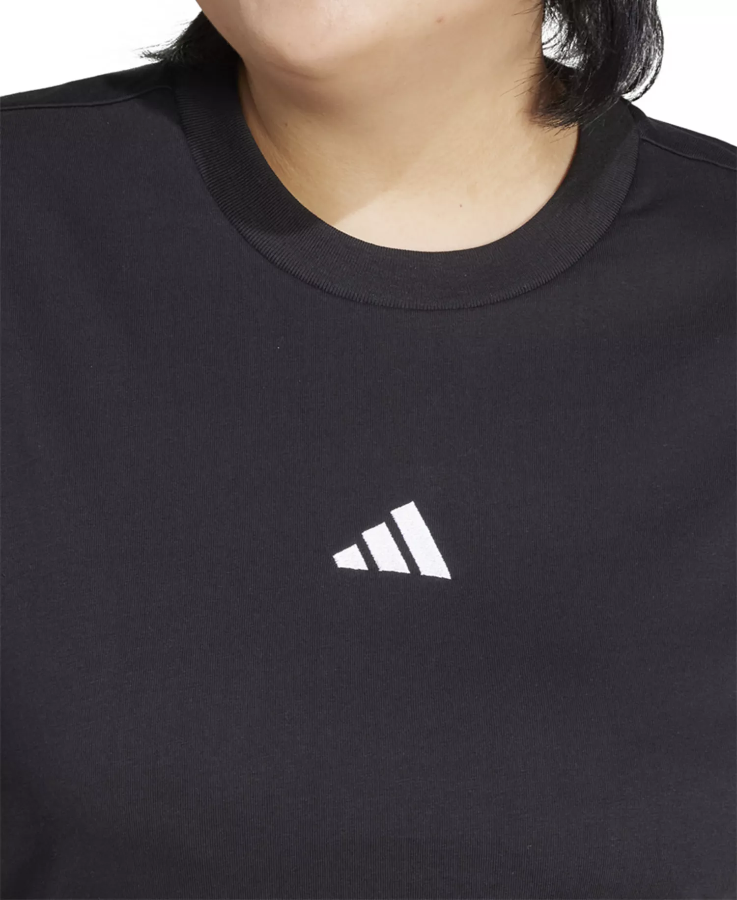 Plus Size Essentials Cotton Crewneck Short-Sleeve Logo T-Shirt  - Black - 1X