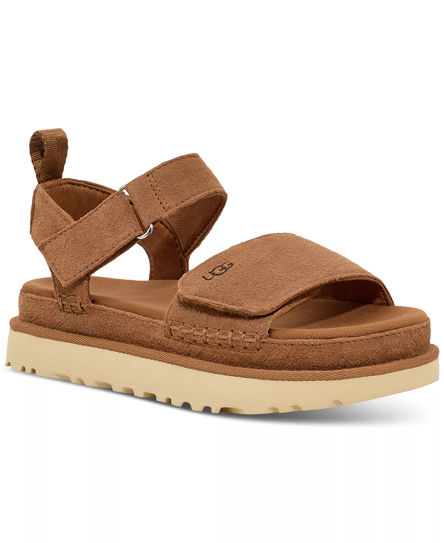 Women's Goldenstar Flat Platform Lug-Sole Sandals - Chestnut - 10M