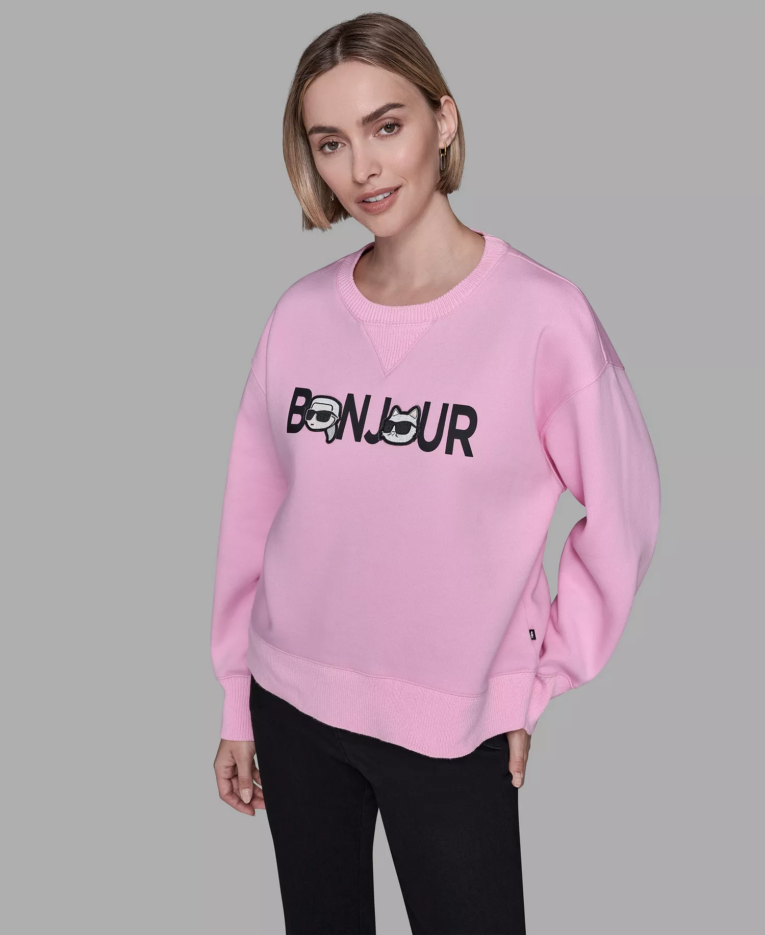 Women's Duo Bonjour Crewneck Sweater - Prism Pink - L