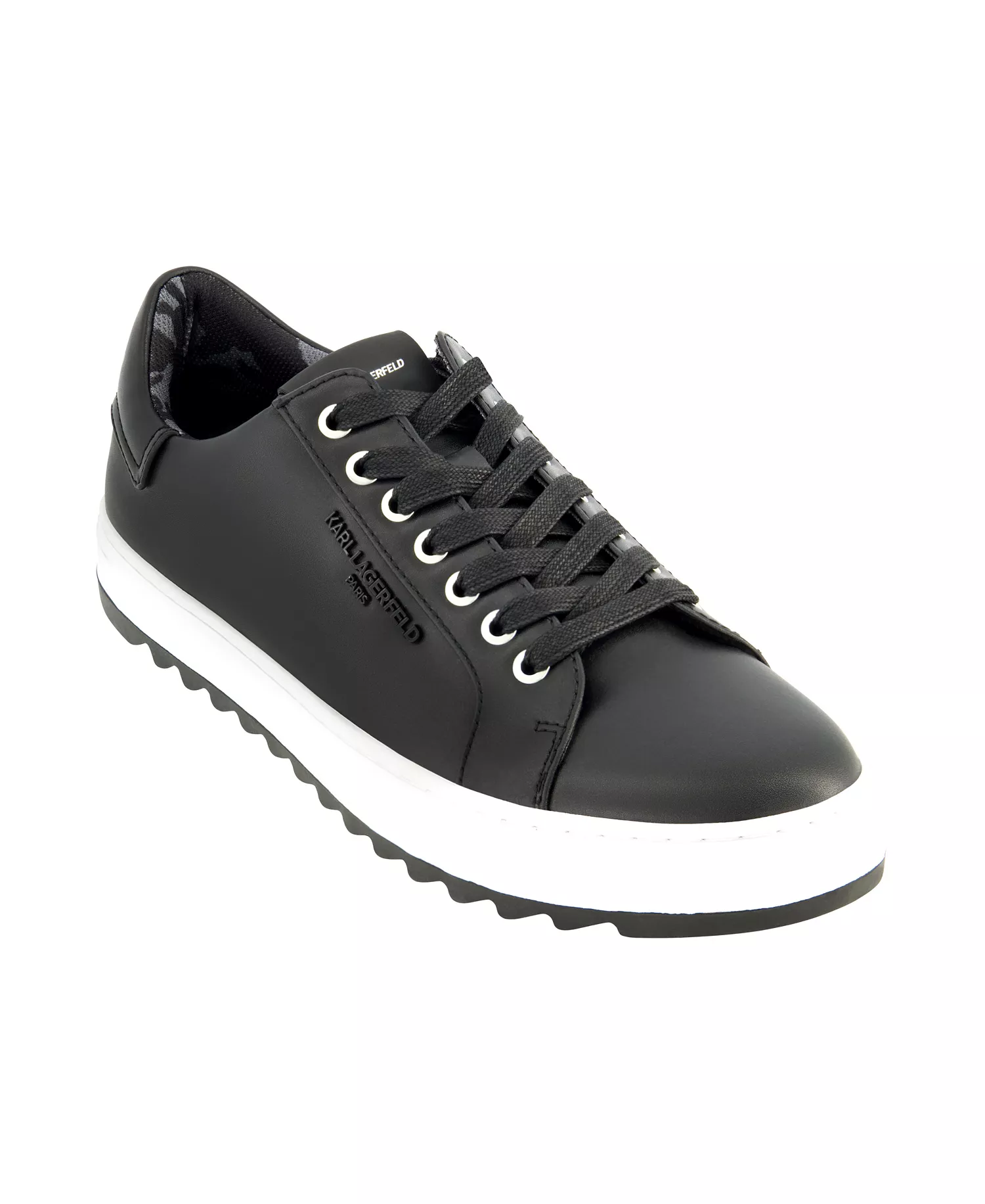 Men's Logo Plain Toe Bit Sneakers - Black - 10