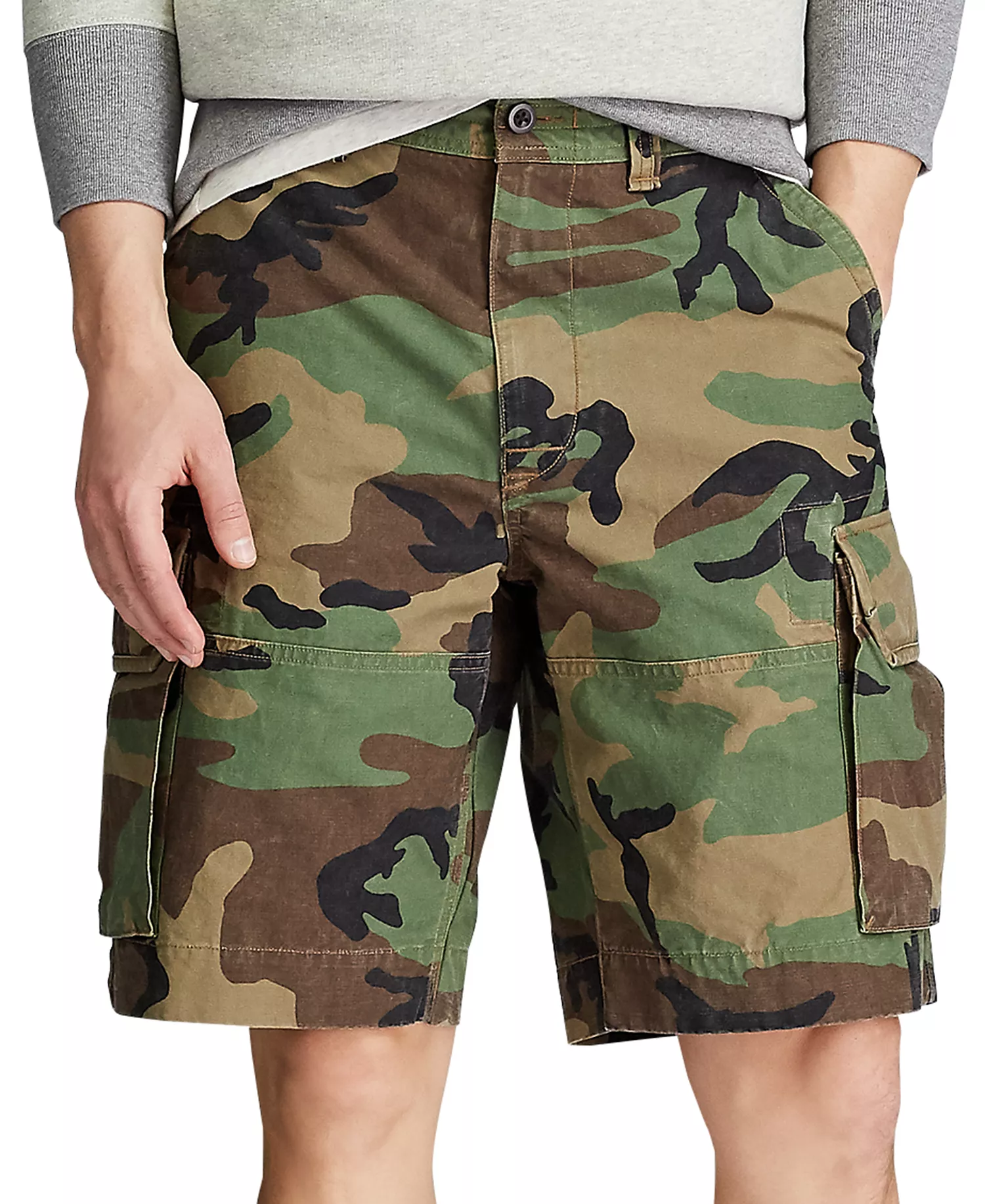 Men's Big & Tall Relaxed Fit 10" Camouflage Cotton Cargo Shorts - Surplus Camo - 38T