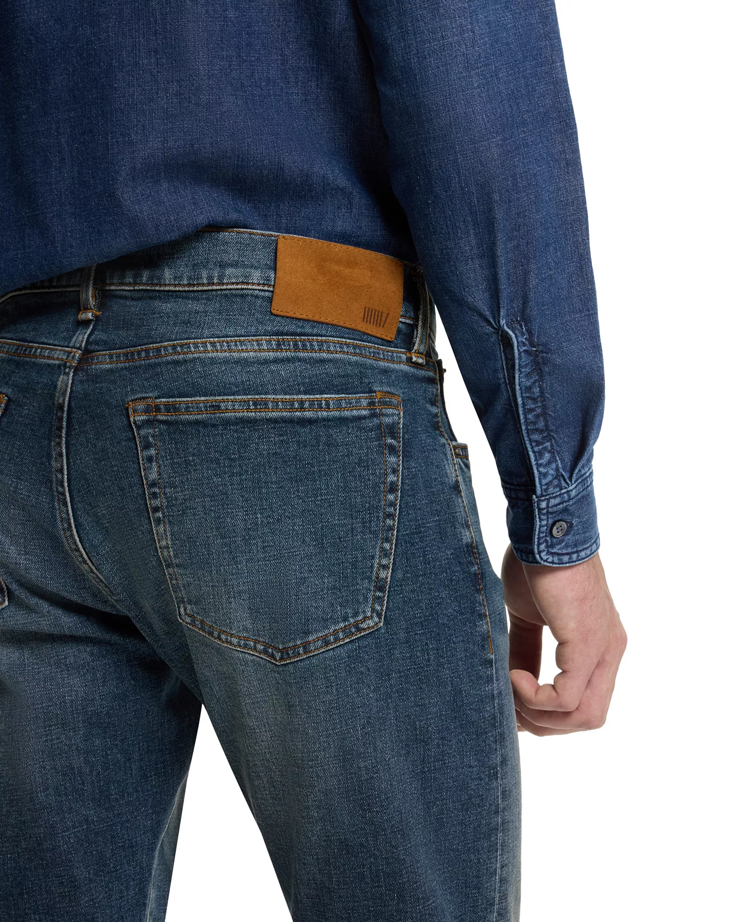 Men's BECKHAM x BOSS Blue Stretch Slim-Fit  Denim Jeans - Navy - 32x32