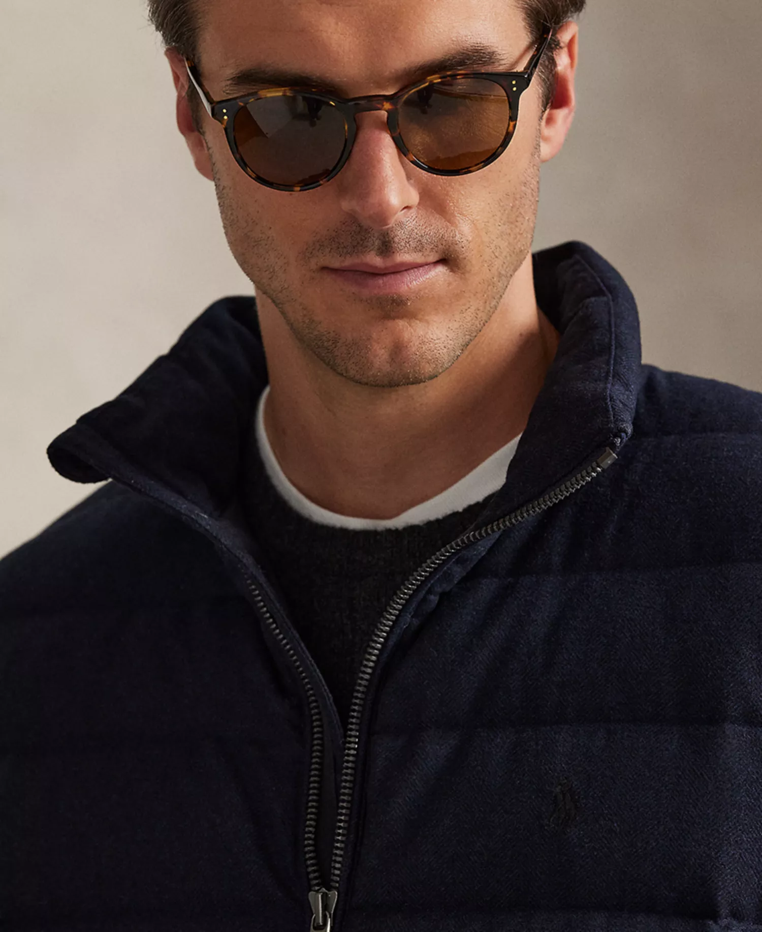 Men's Big & Tall Mock Neck Colden Herringbone Jacket - Navy - 2XB