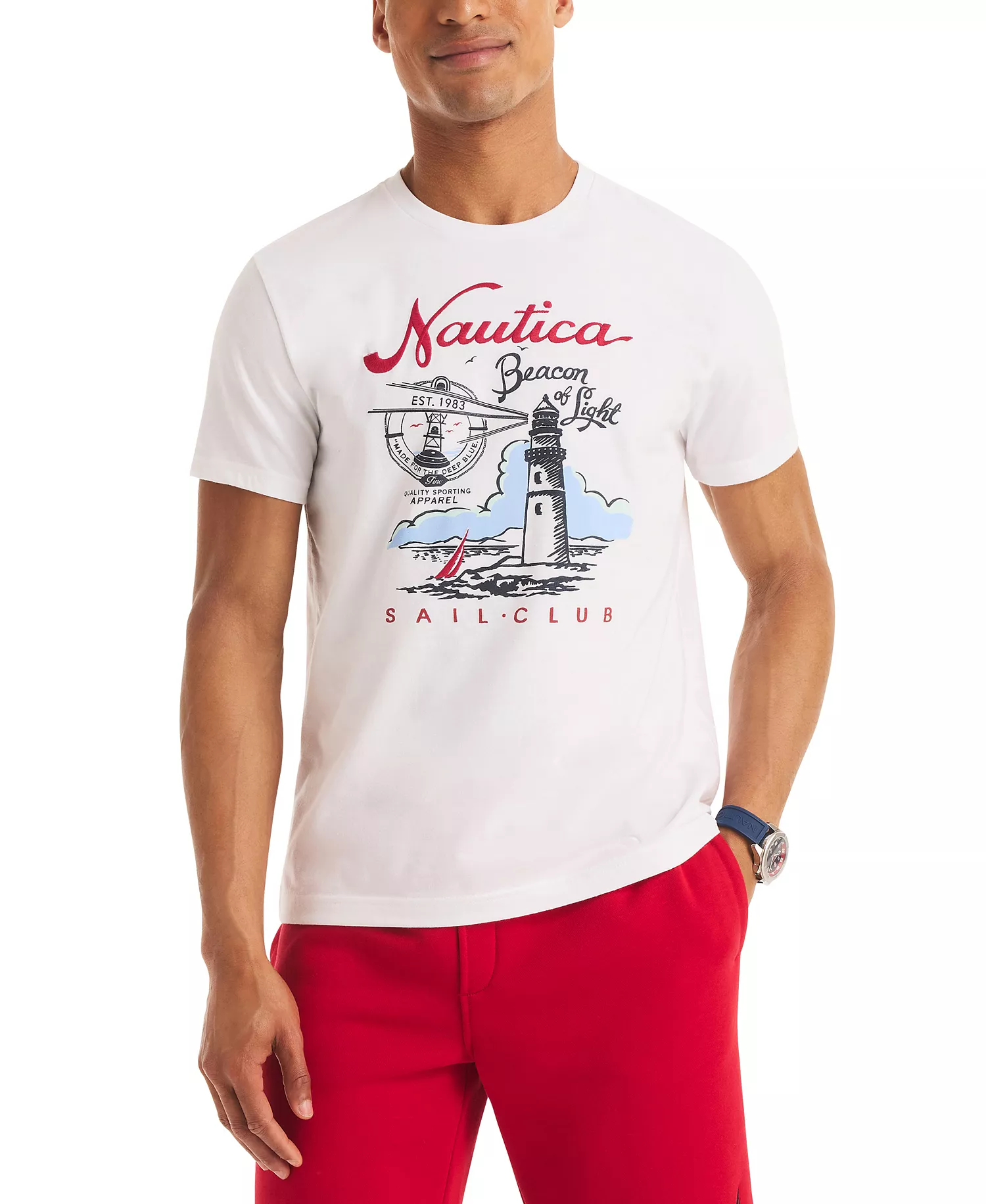 Men's Short Sleeve Beacon of Light Graphic T-Shirt - Bright White - 2XL