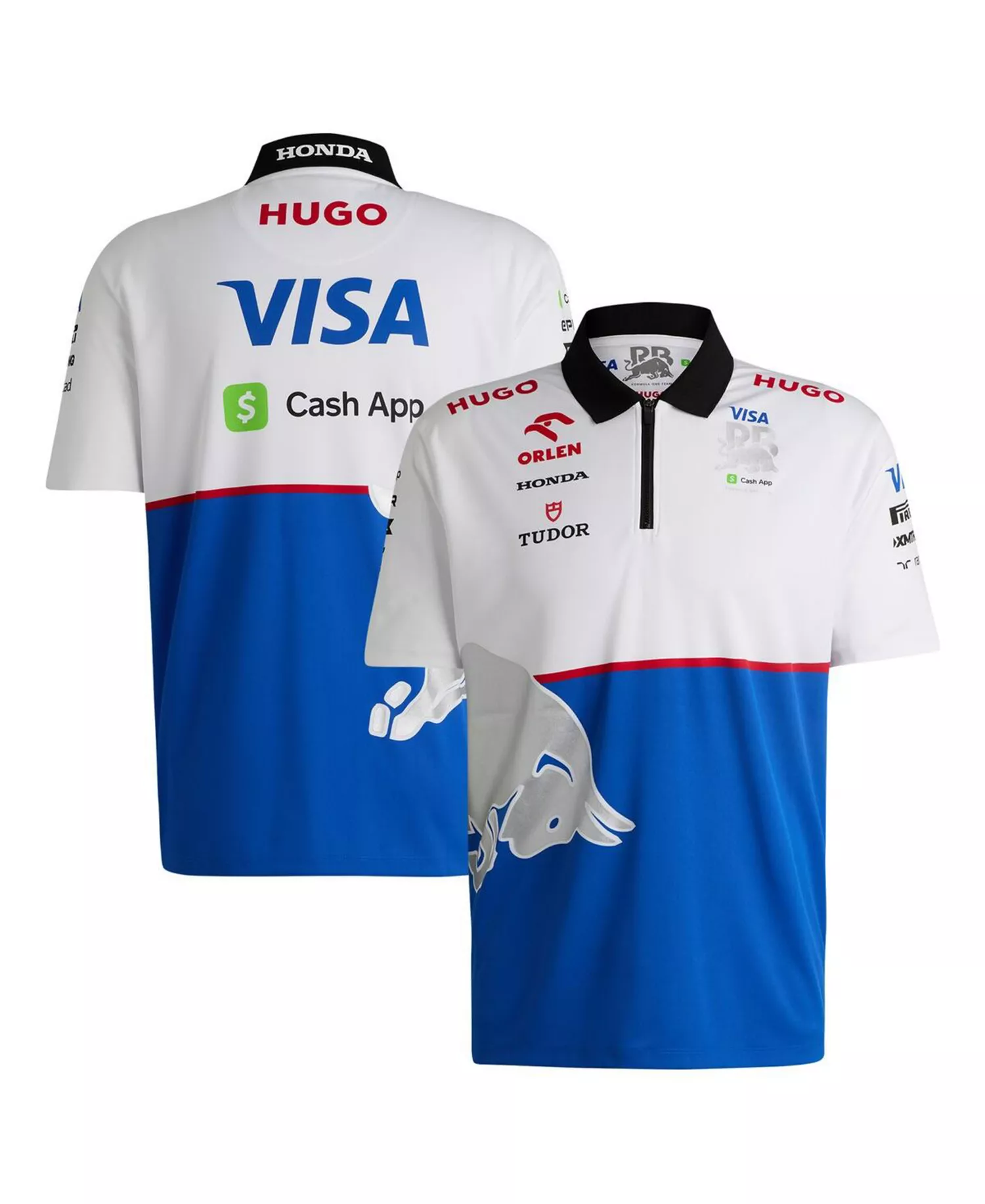 Men's Royal/White RB Cash App Quarter-Zip Polo - Royal, White - XS
