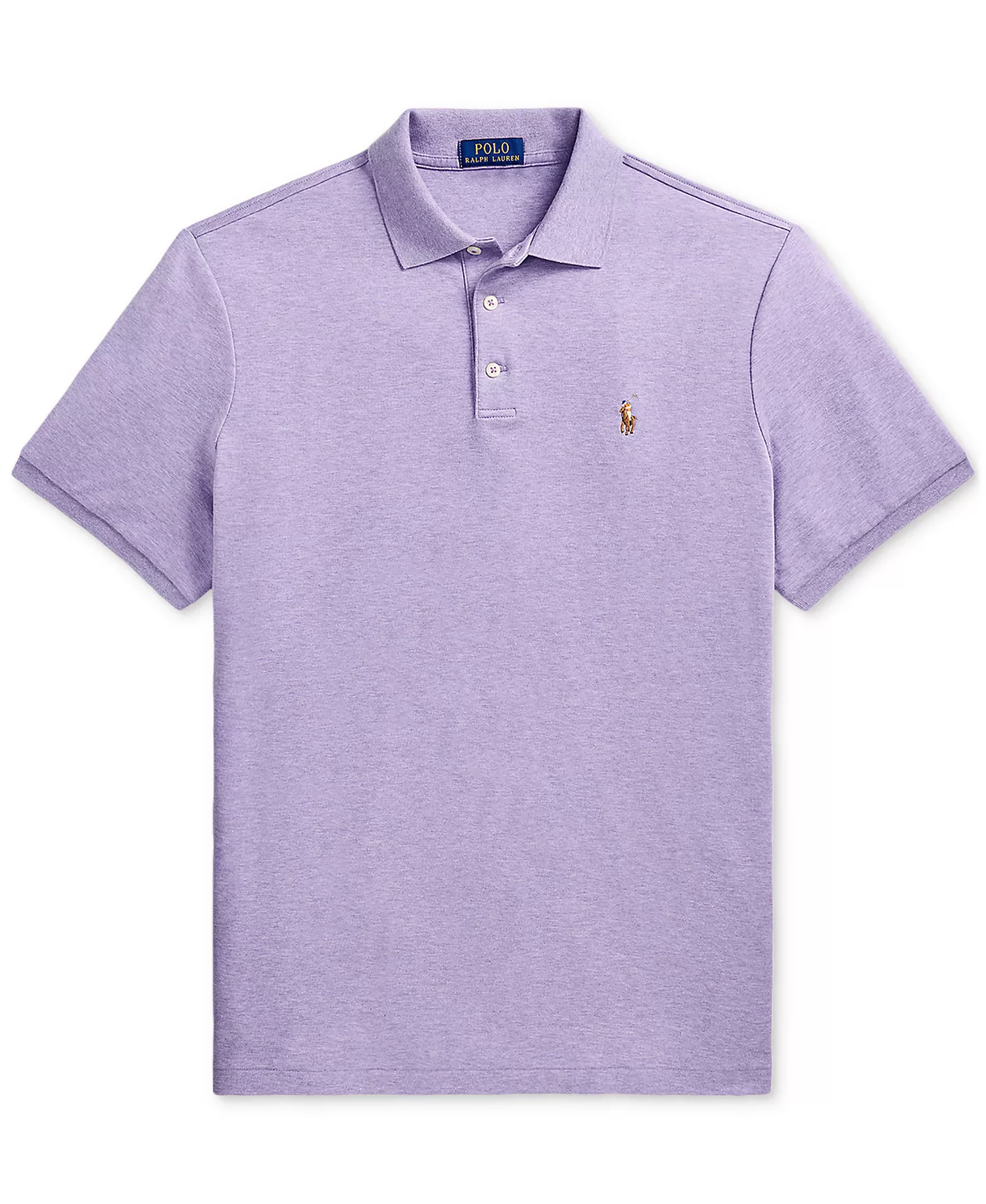 Men’s Slim-Fit Soft Cotton Polo Shirt - Amethyst Heather - 2XL