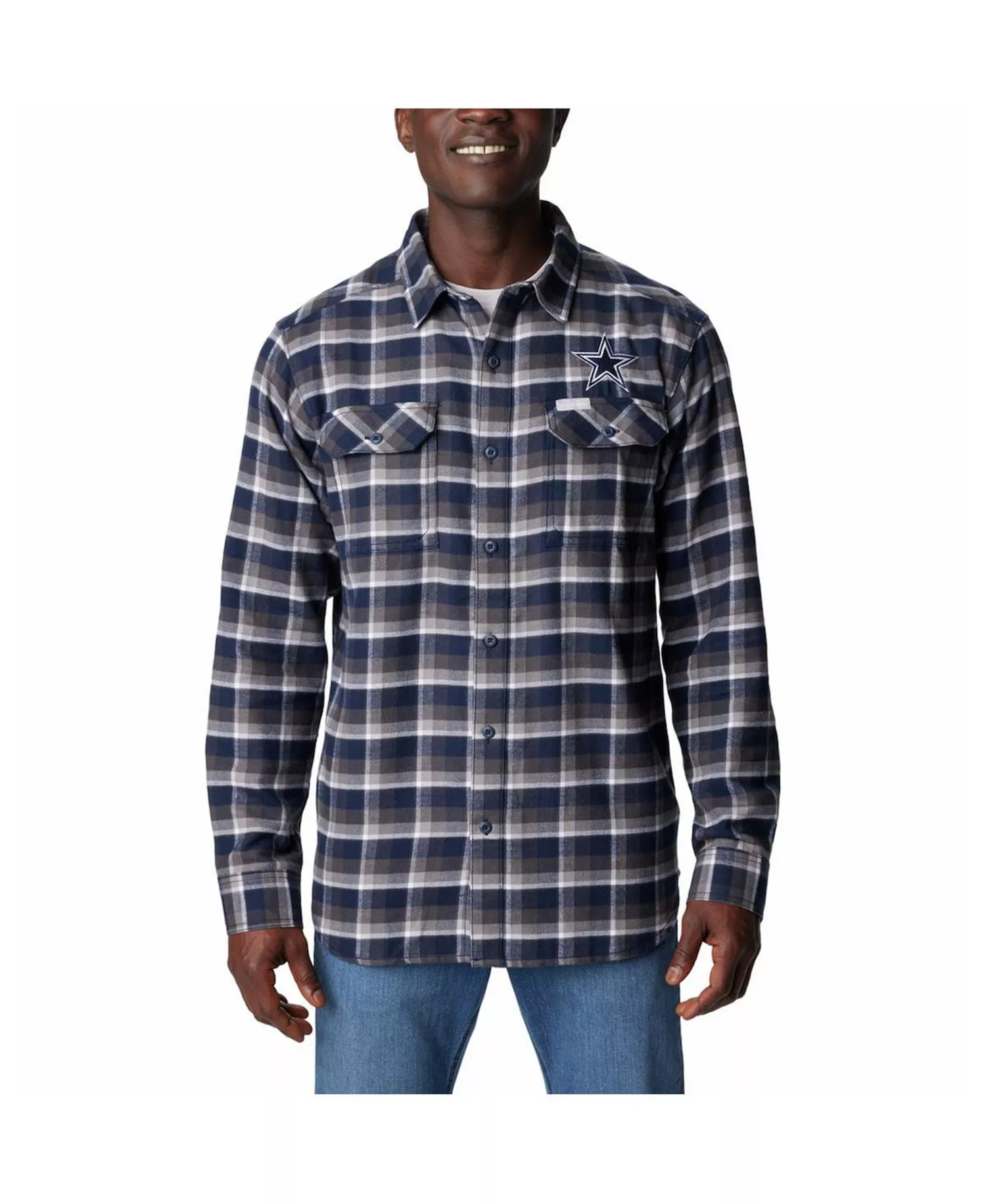Men's Navy Dallas Cowboys Flare Gun Flannel Button-Up Shirt - Navy - 2XL