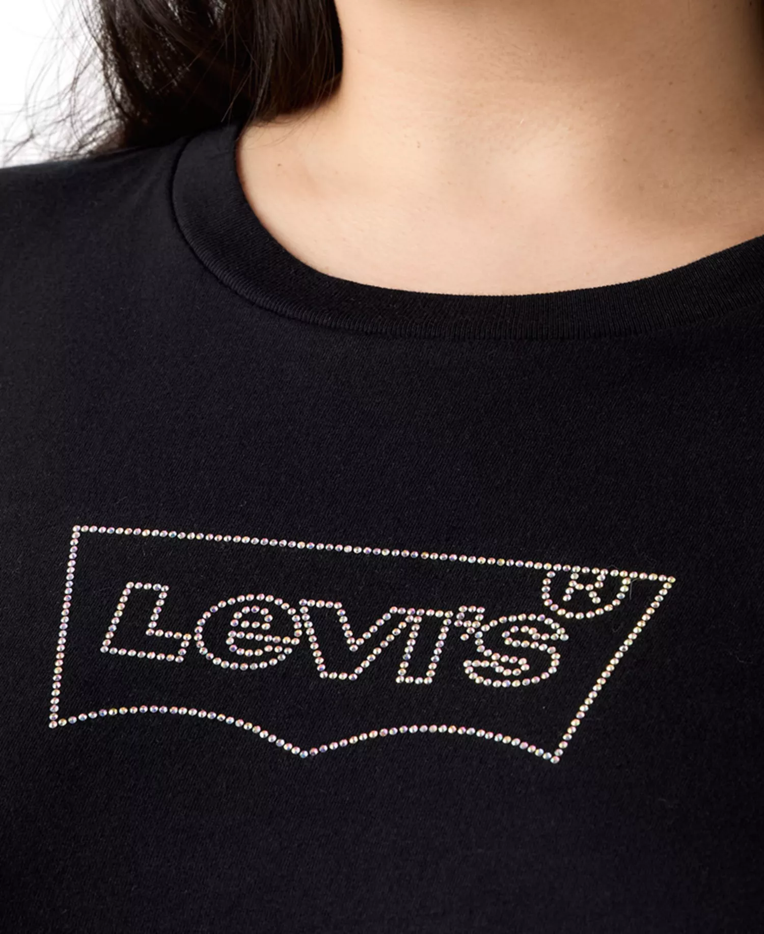 Plus Size Cotton Perfect Studded Logo T-Shirt - Shine Plus Anthracite - 1X
