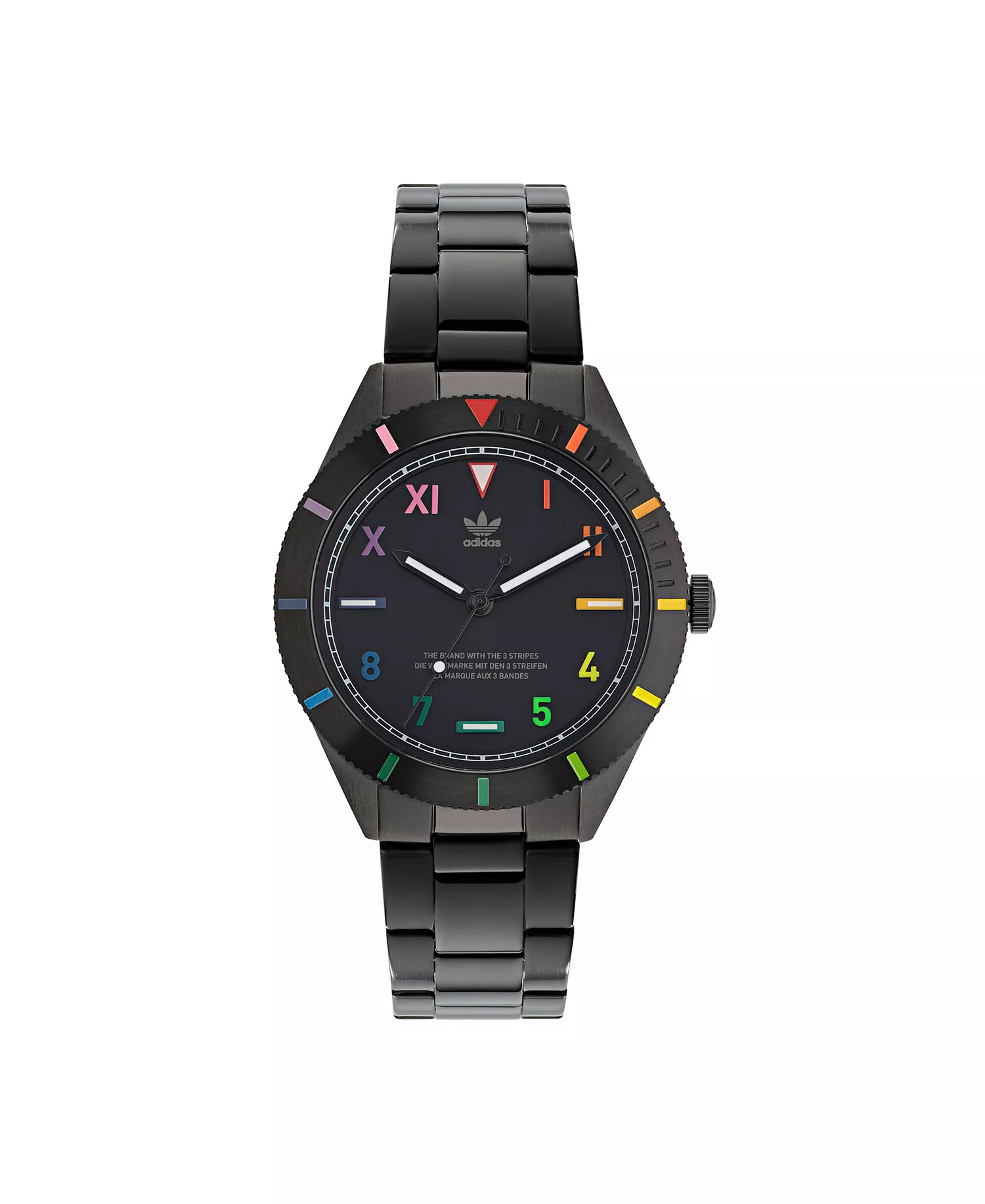 Unisex Three Hand Edition Three Black Stainless Steel Bracelet Watch 41mm