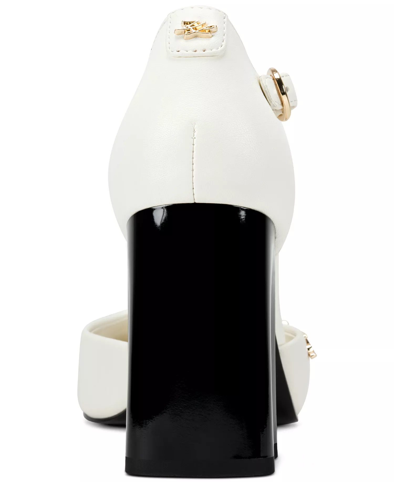 Women's Sapphira Pin Square Toe Pumps - White/Black - 10M