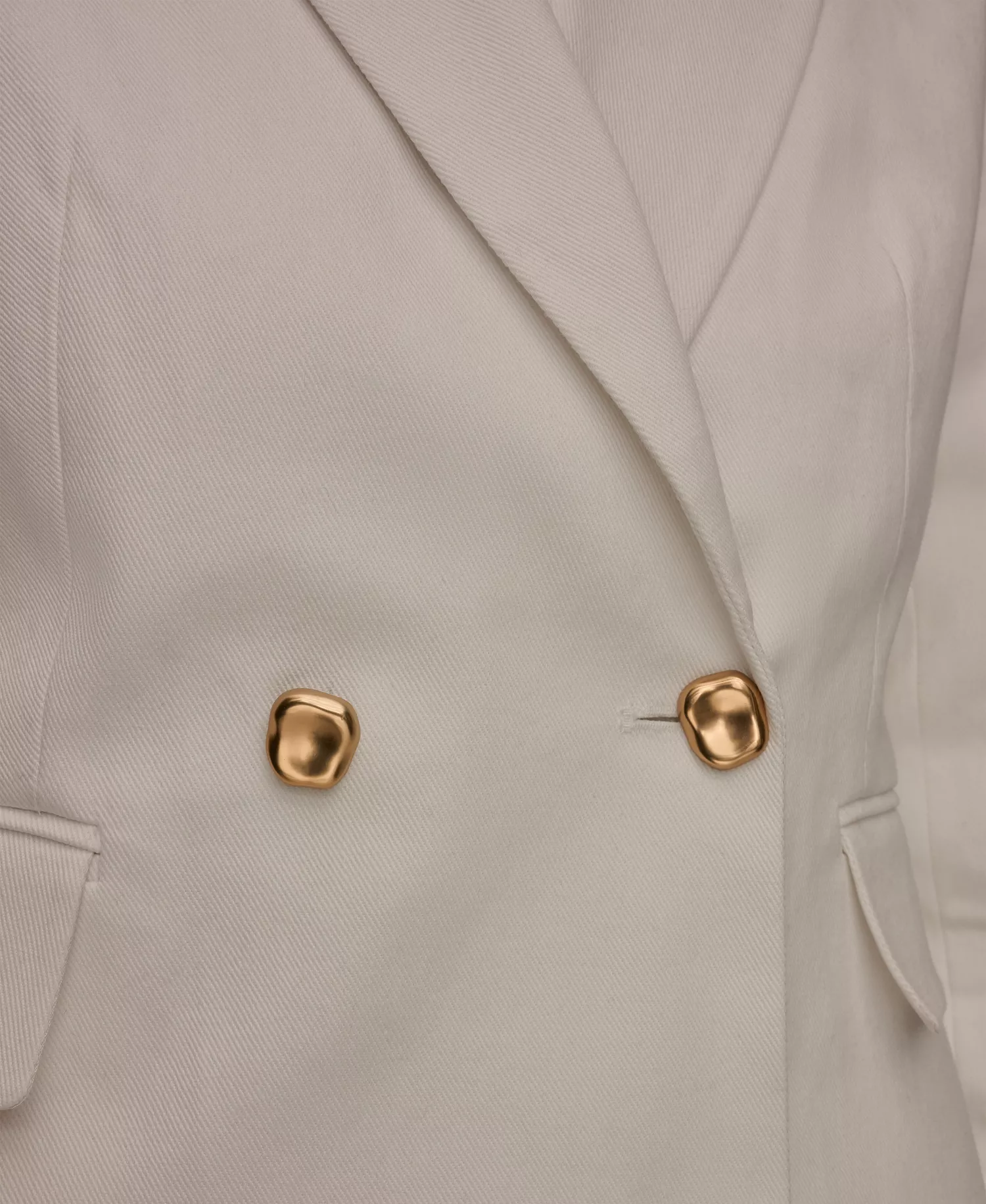 Women's Double Breasted Blazer Jacket - Cream - L